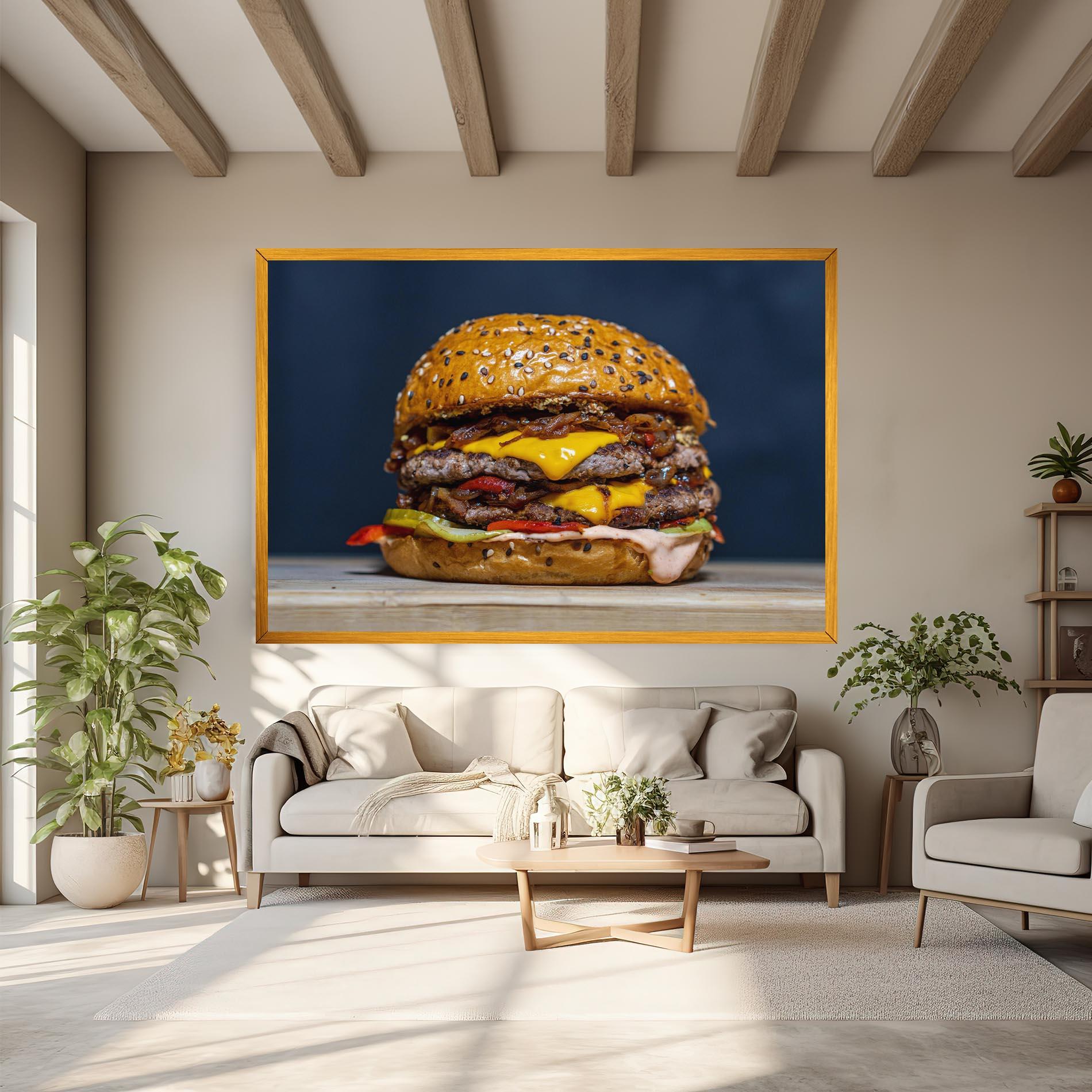 Tablou Canvas Tasty Hamburger mockup 6