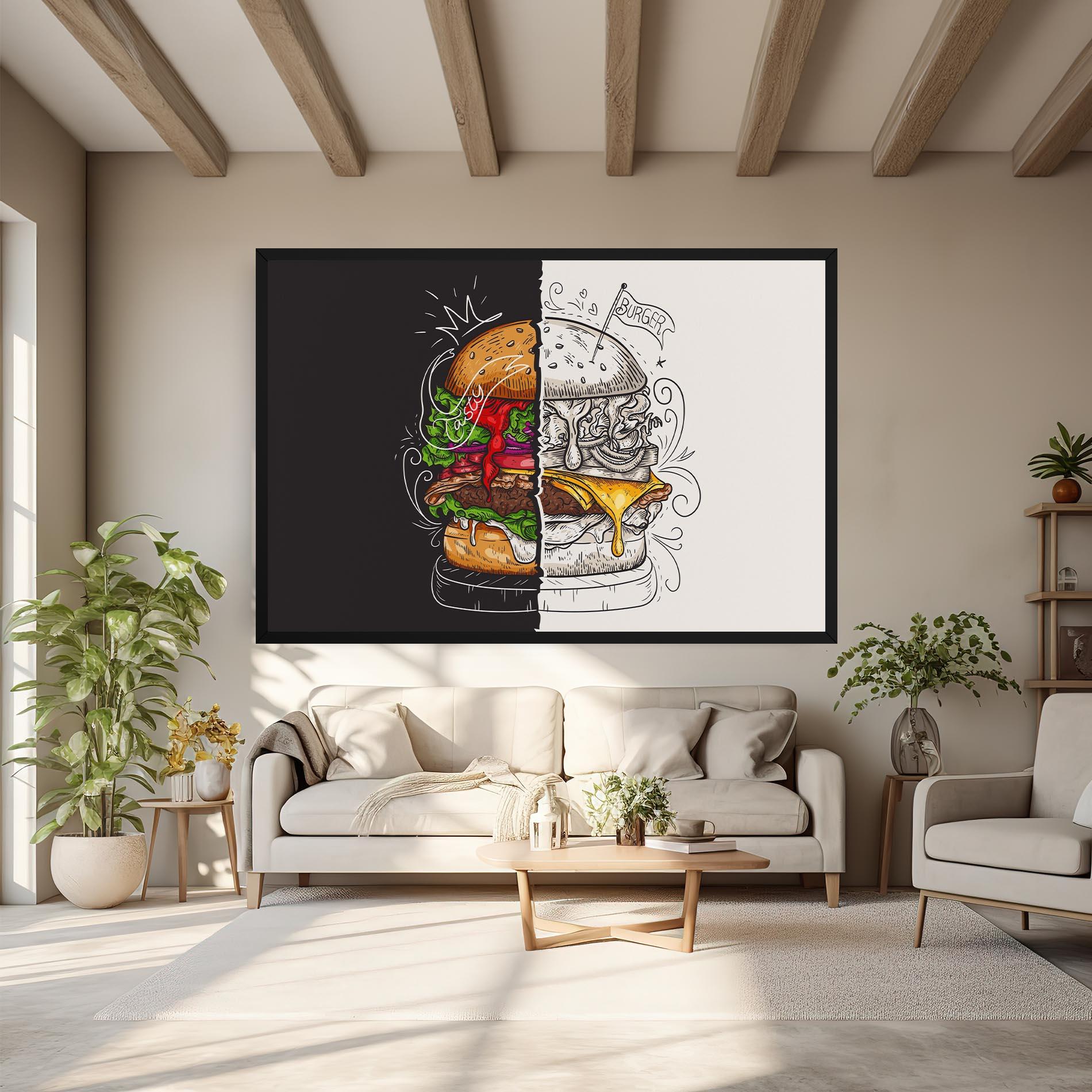 Tablou Canvas Burger Art mockup 6