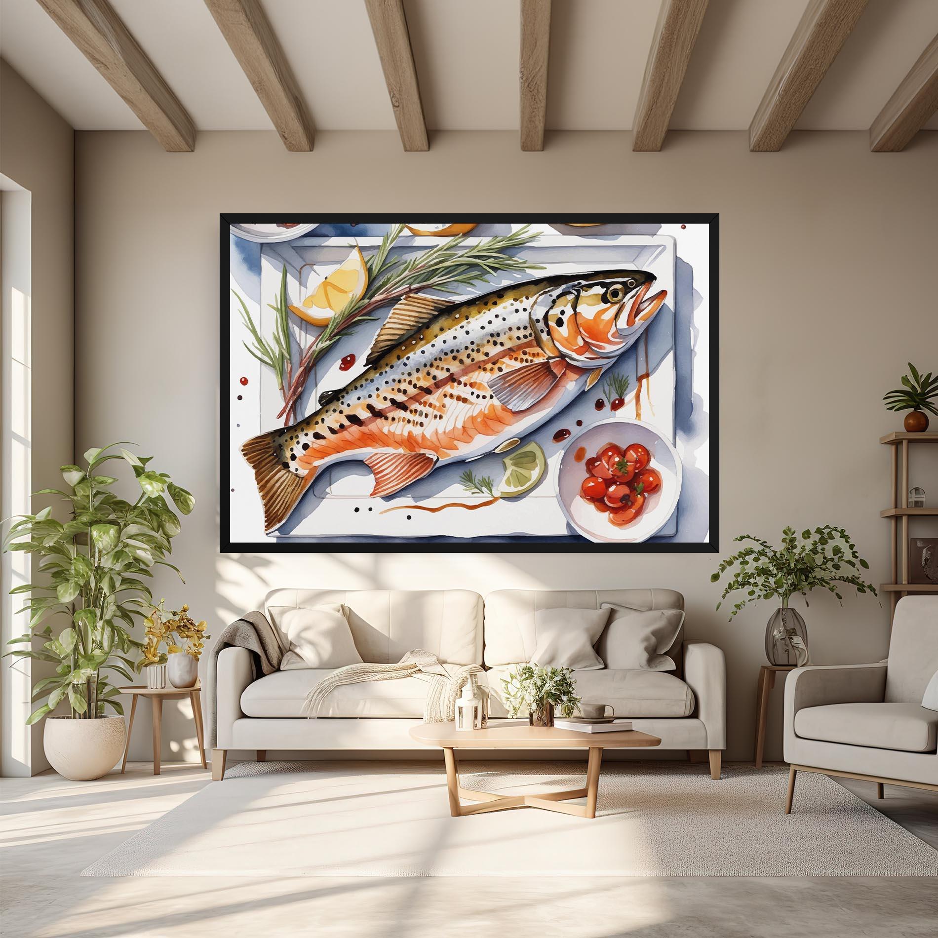 Tablou Canvas Grilled Trout mockup 6