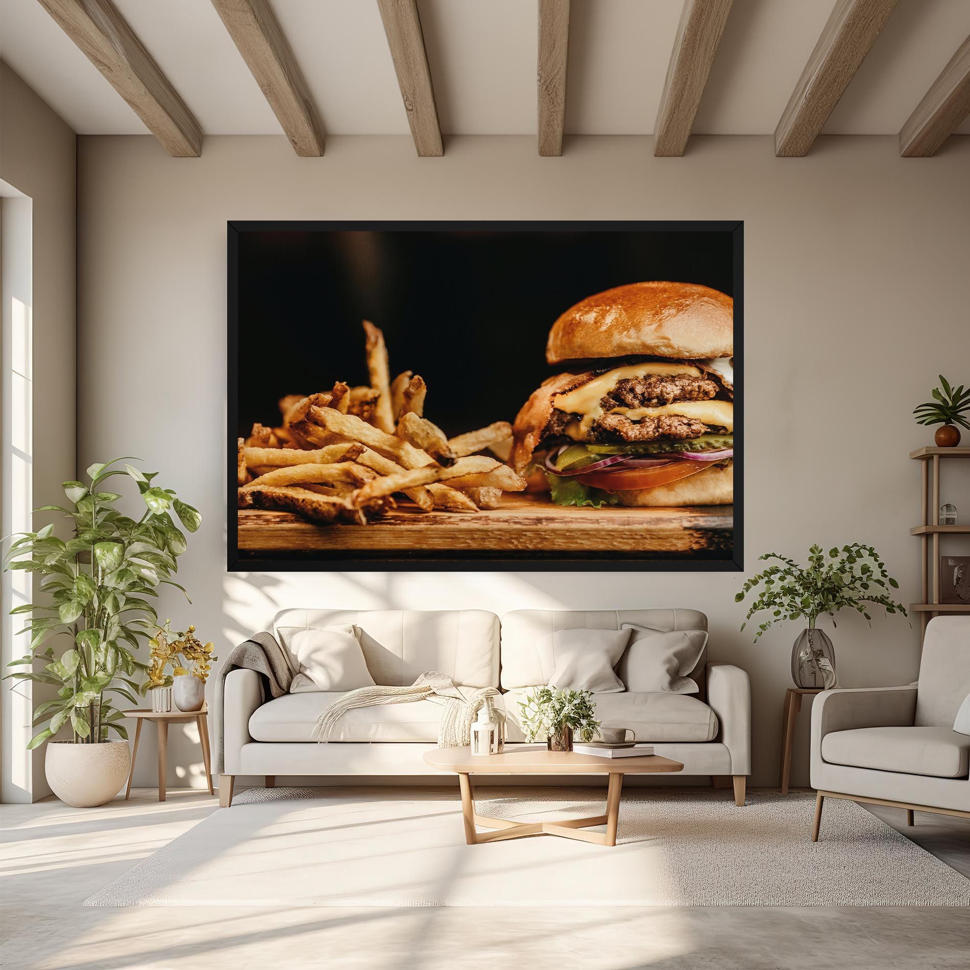 Hamburger With Fries mockup 6
