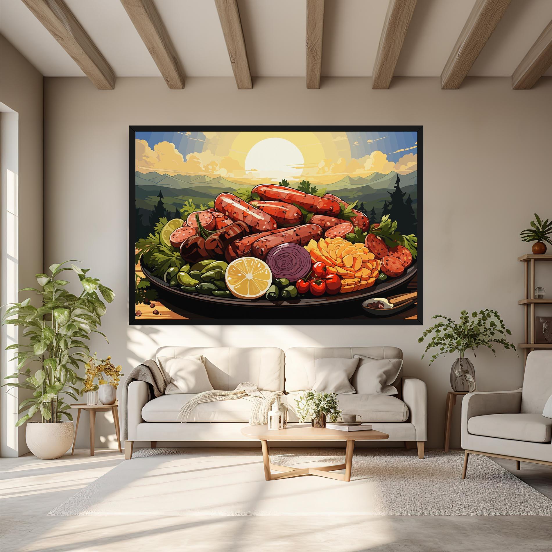 Tablou Canvas Sunset Sousages mockup 6