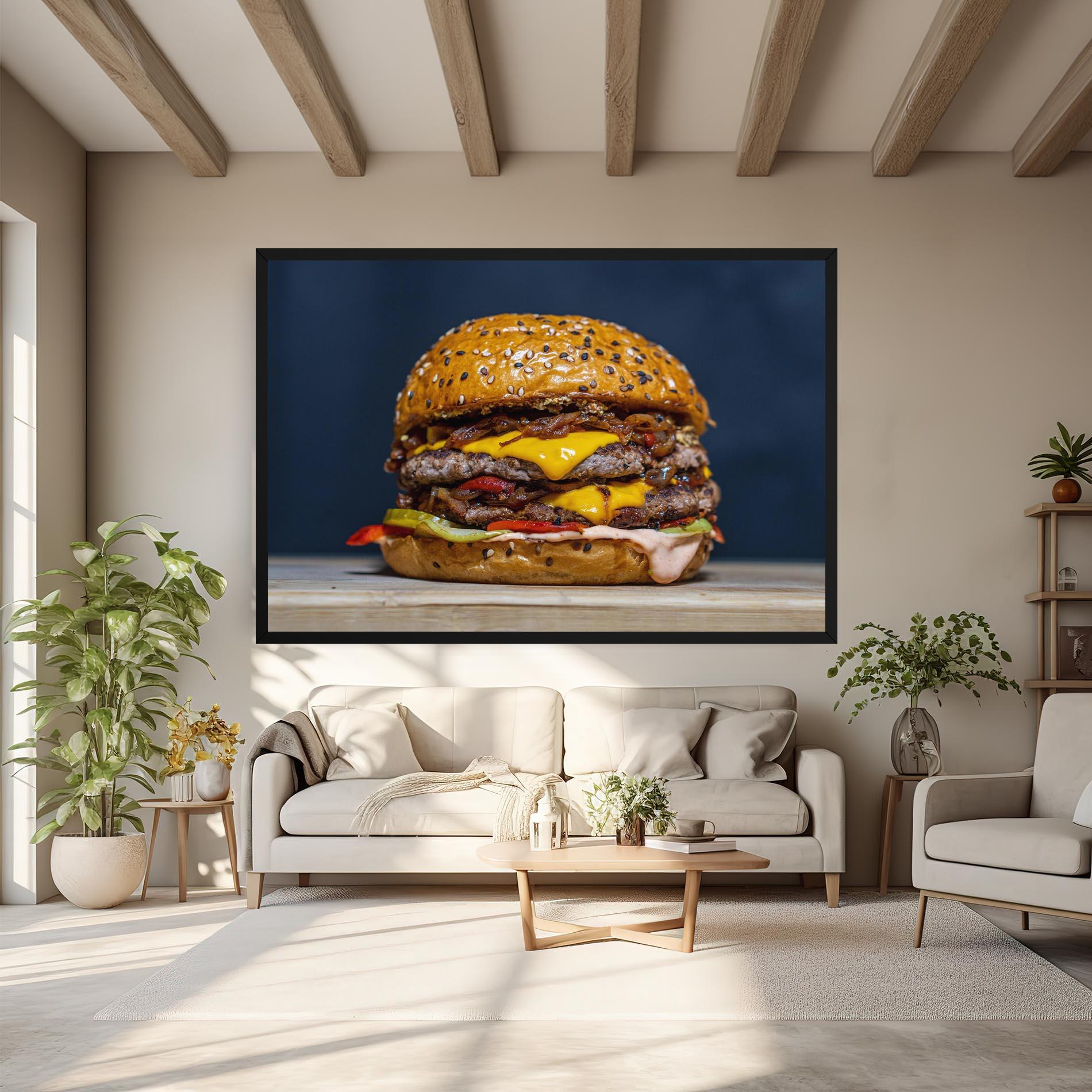 Tablou Canvas Tasty Hamburger mockup 6
