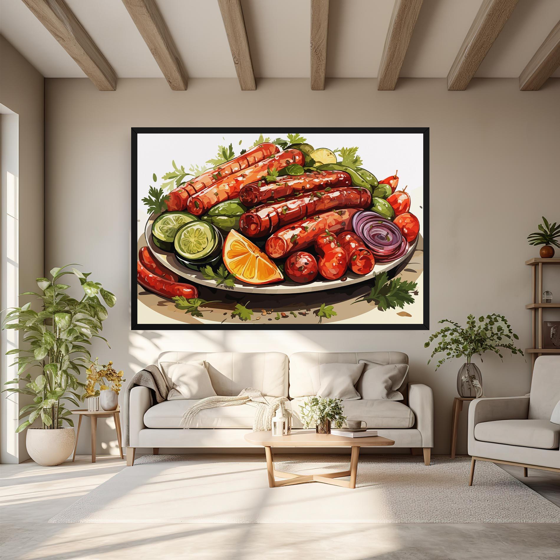 Tablou Canvas Tasty Sousages mockup 6