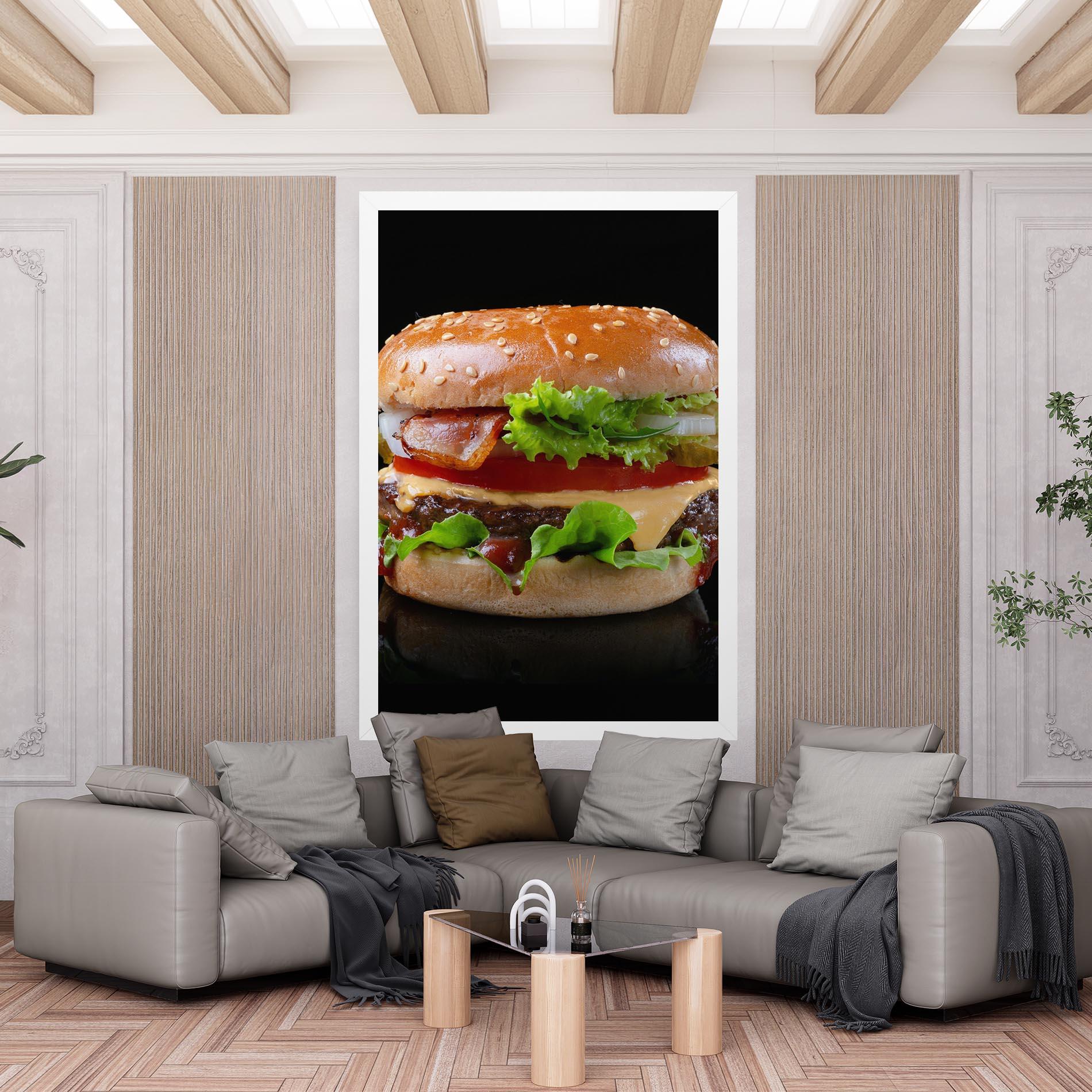 Tablou Canvas Yumm Hamburger mockup 6