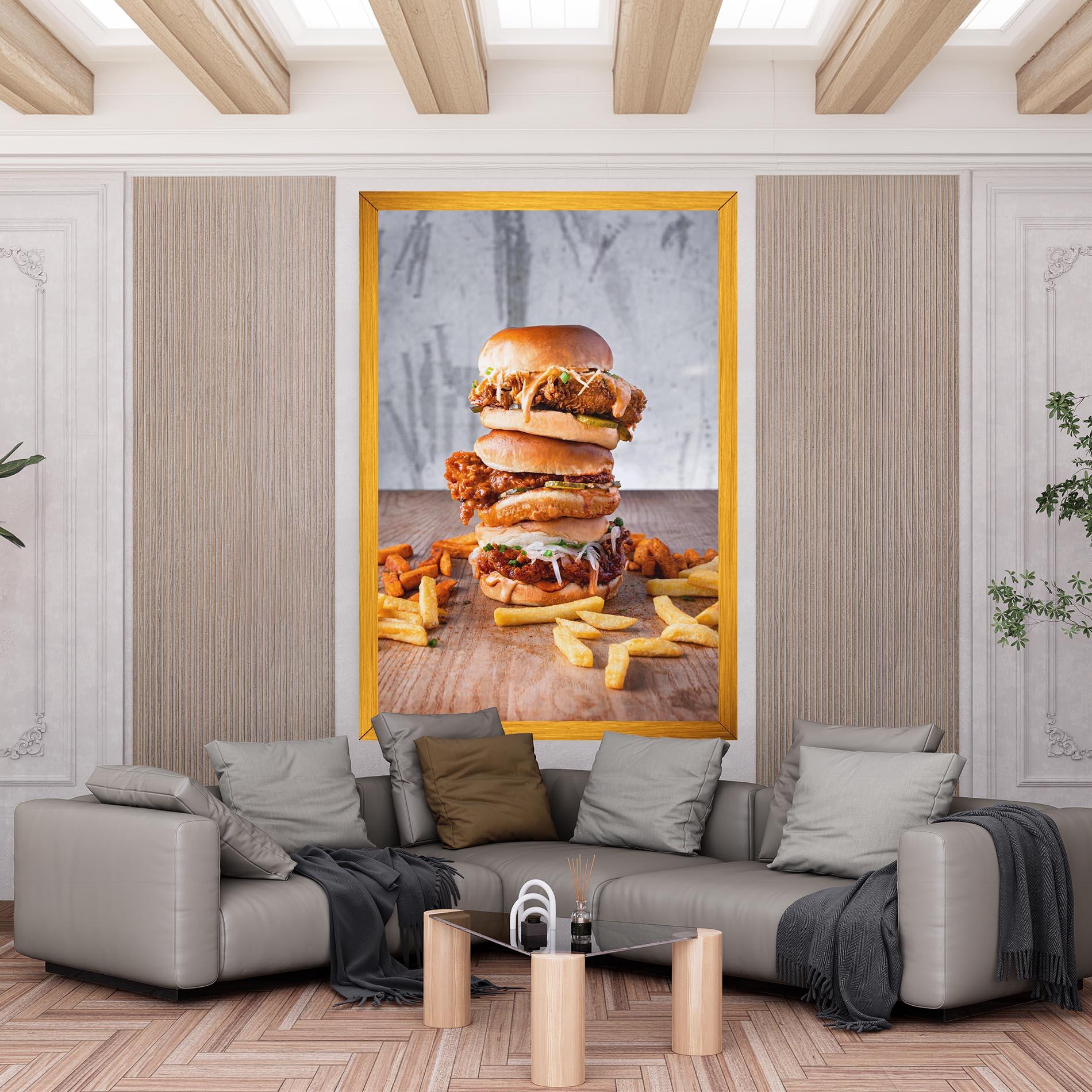 Tablou Canvas Triple Hamburger mockup 6