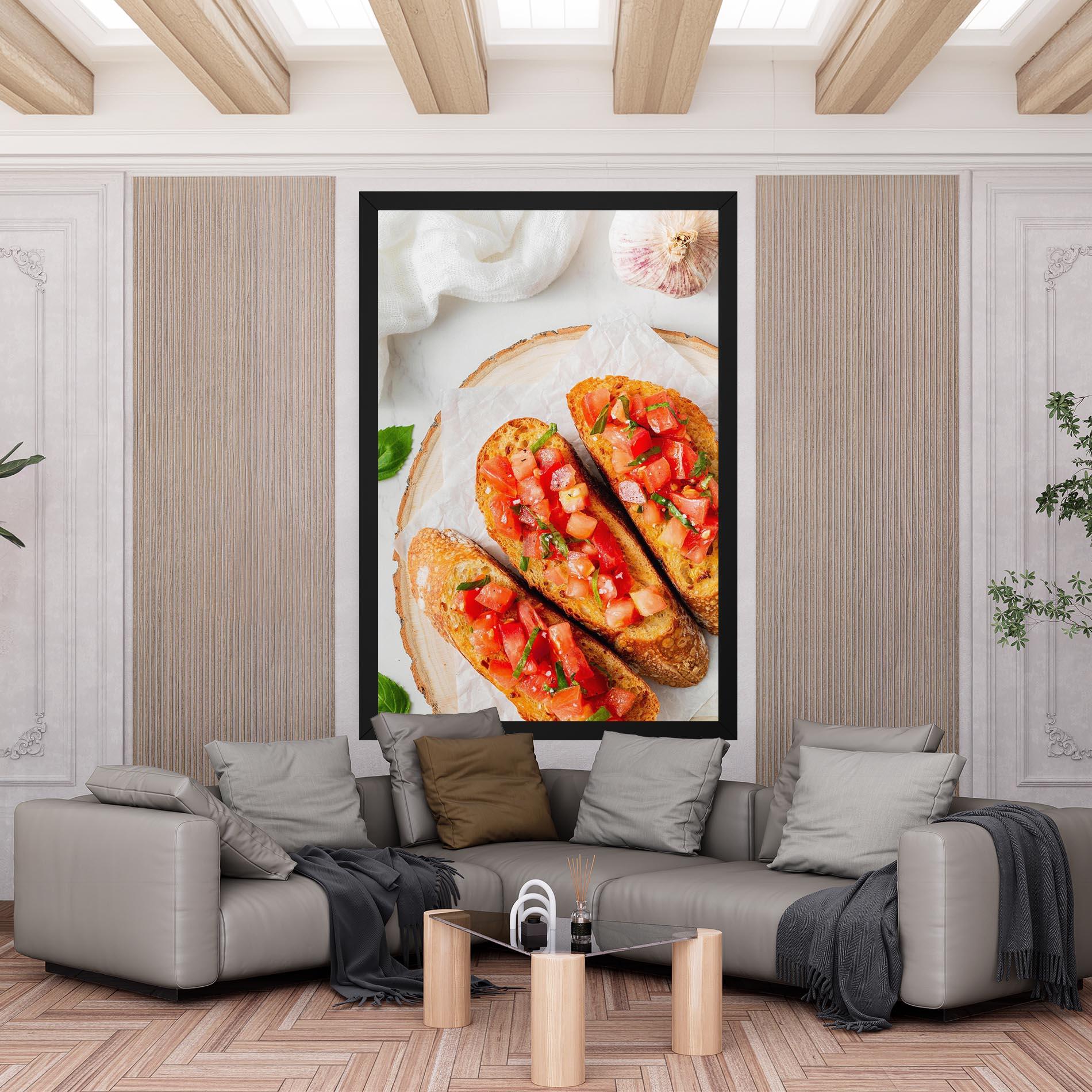 Tablou Canvas Tomatoes On Bread mockup 6