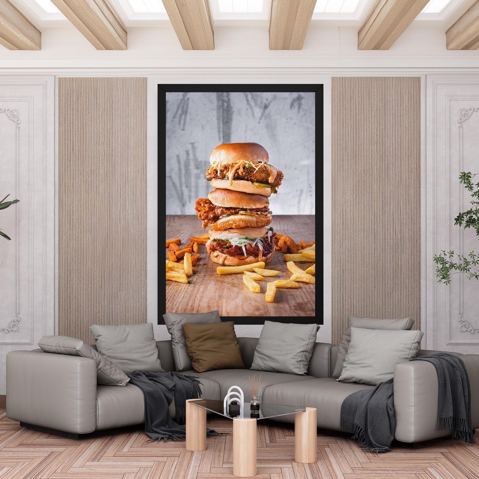 Tablou Canvas Triple Hamburger mockup 6