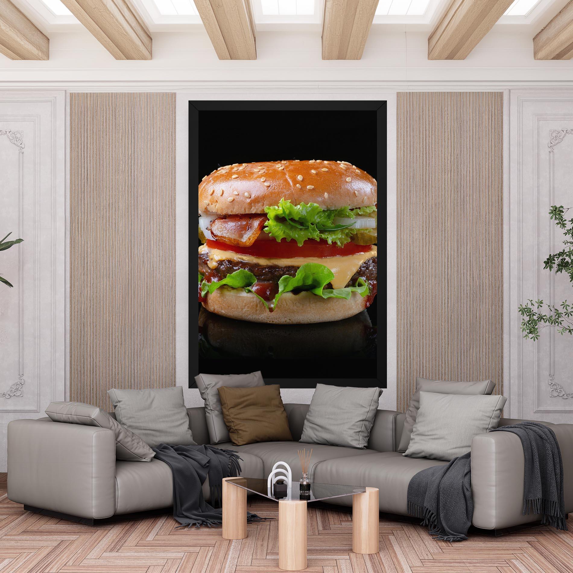 Tablou Canvas Yumm Hamburger mockup 6