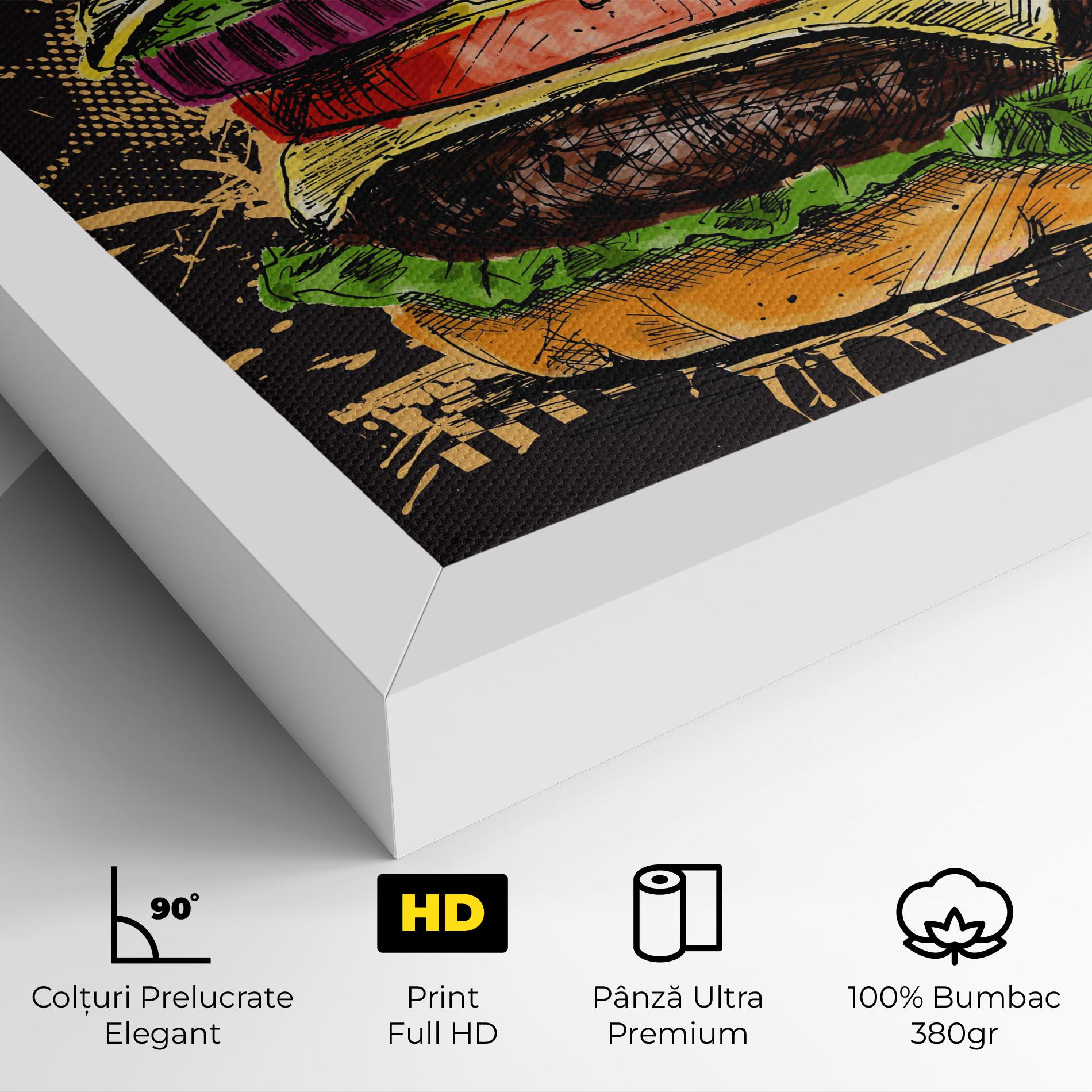 Tablou Canvas Burger Drawing mockup 4