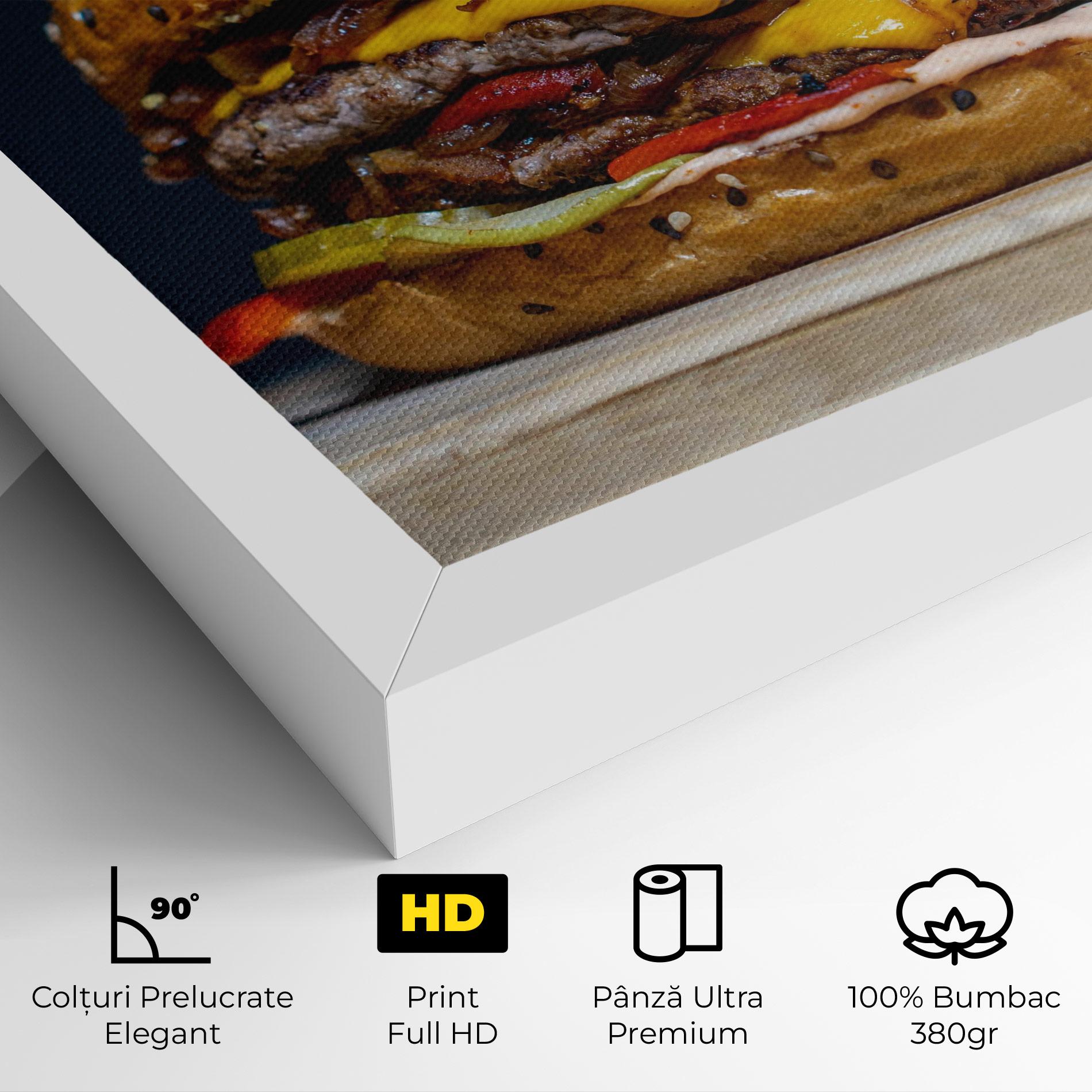 Tablou Canvas Tasty Hamburger mockup 4