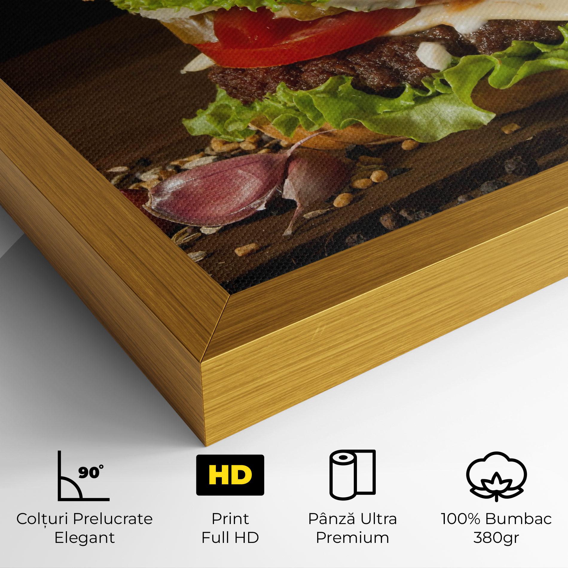 Tablou Canvas Delicious Hamburger mockup 4