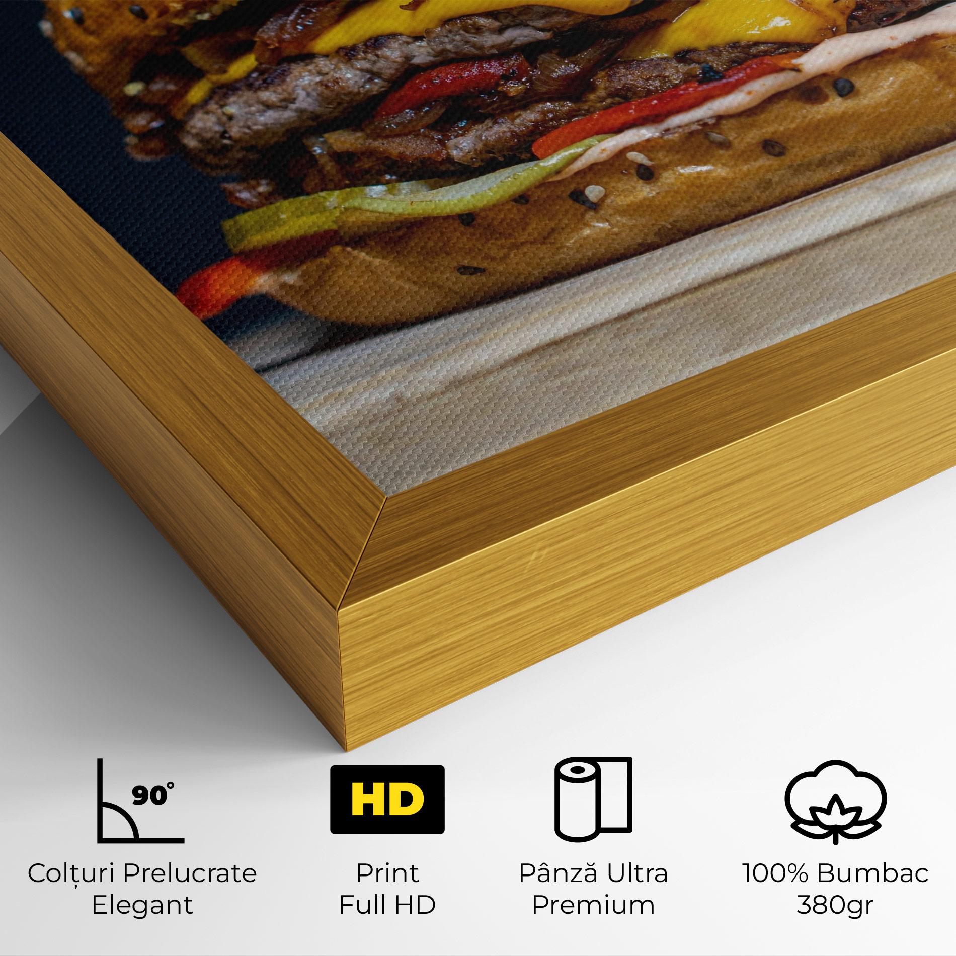 Tablou Canvas Tasty Hamburger mockup 4