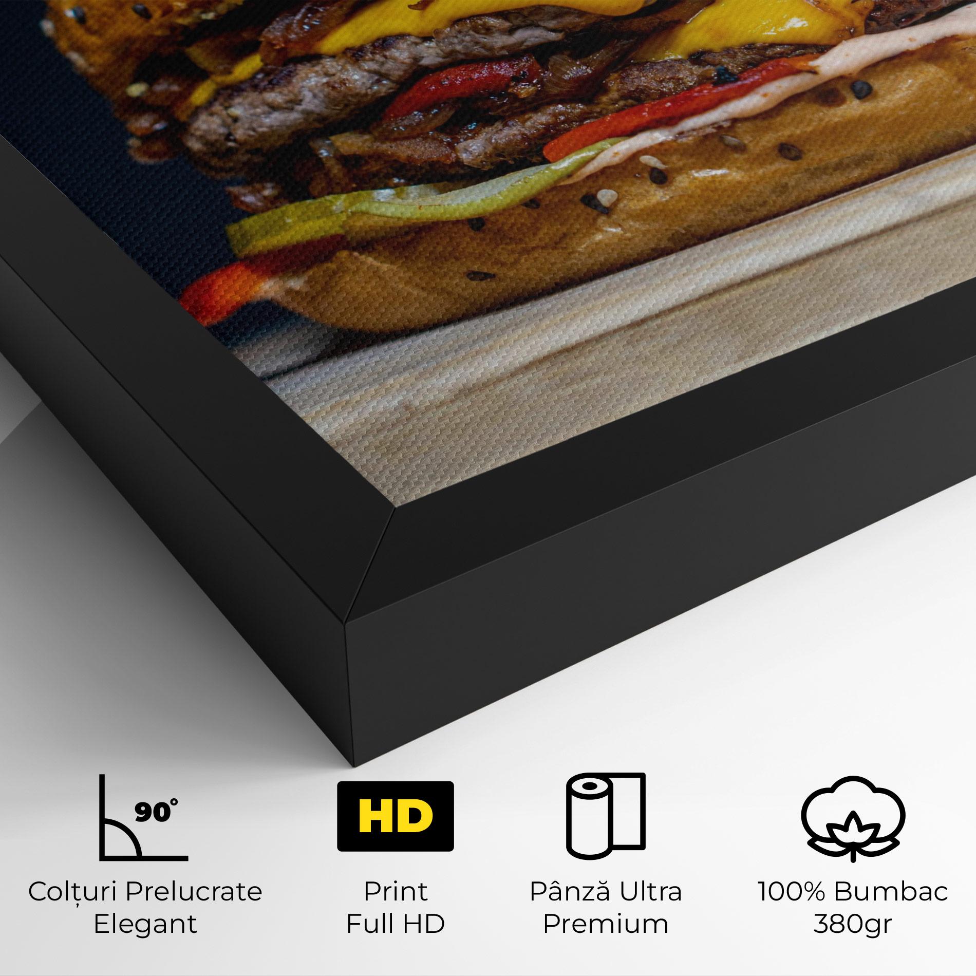 Tablou Canvas Tasty Hamburger mockup 4