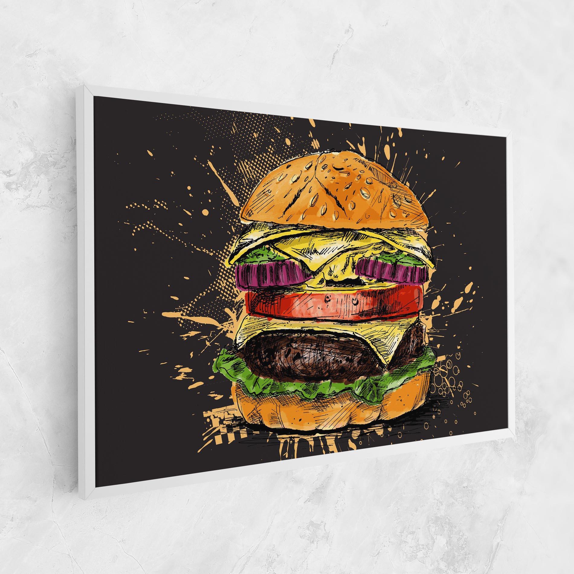 Tablou Canvas Burger Drawing mockup 1