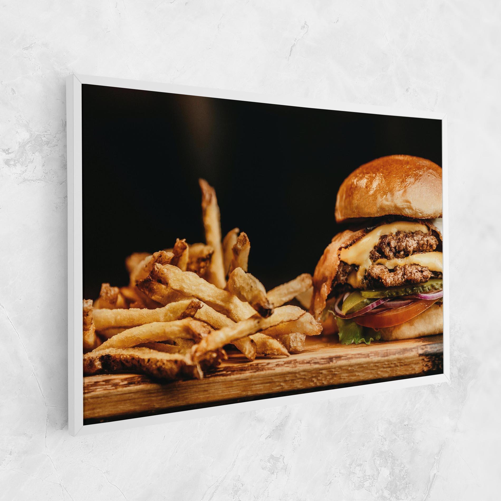 Tablou Canvas Hamburger With Fries mockup 1
