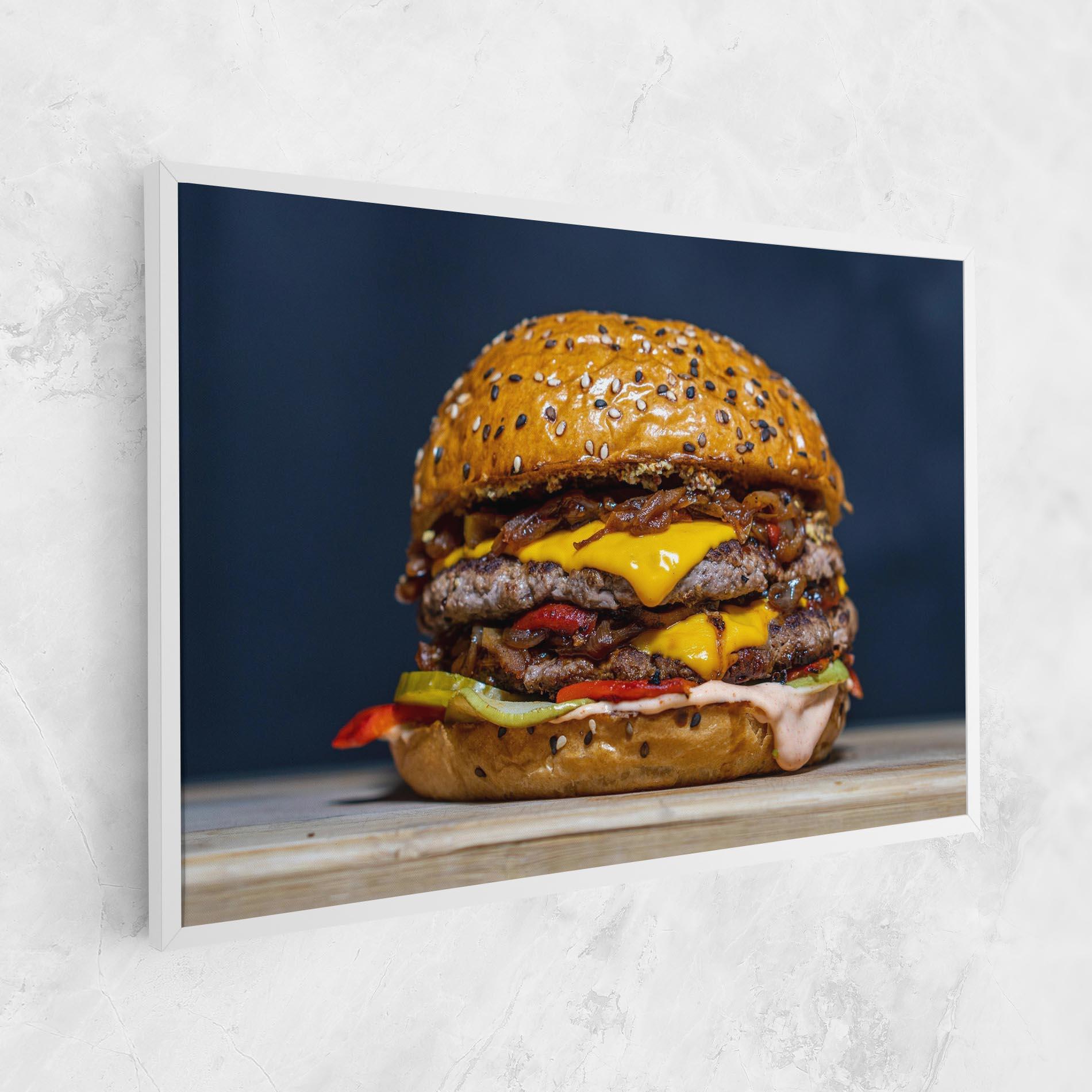 Tablou Canvas Tasty Hamburger mockup 1