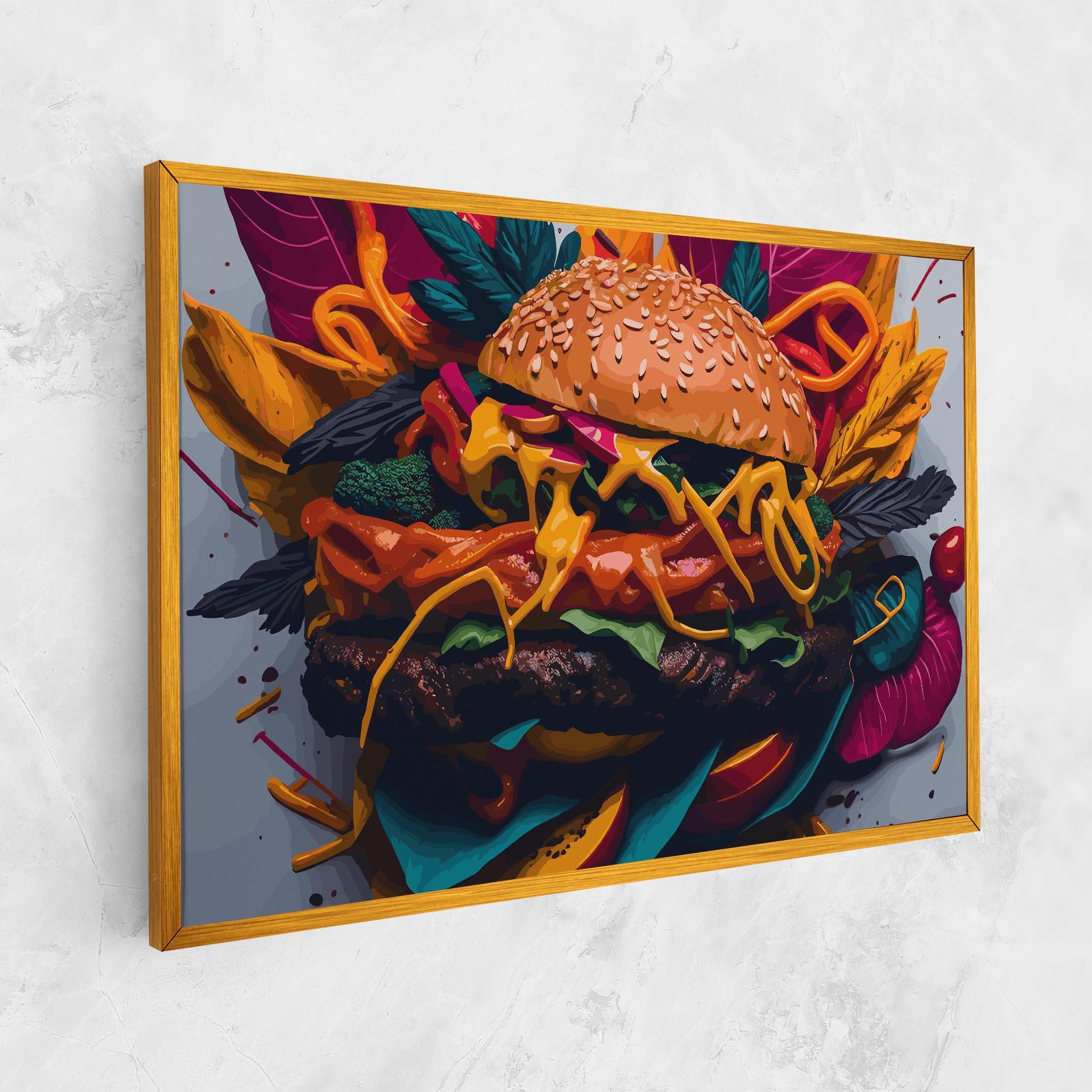 Tablou Canvas Burger Mustard mockup 1