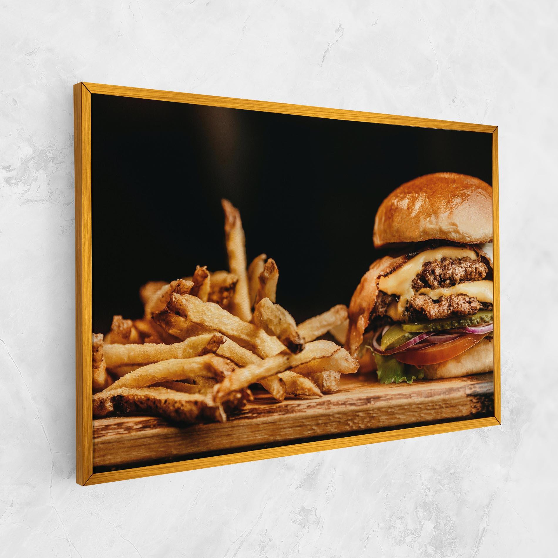 Tablou Canvas Hamburger With Fries mockup 1