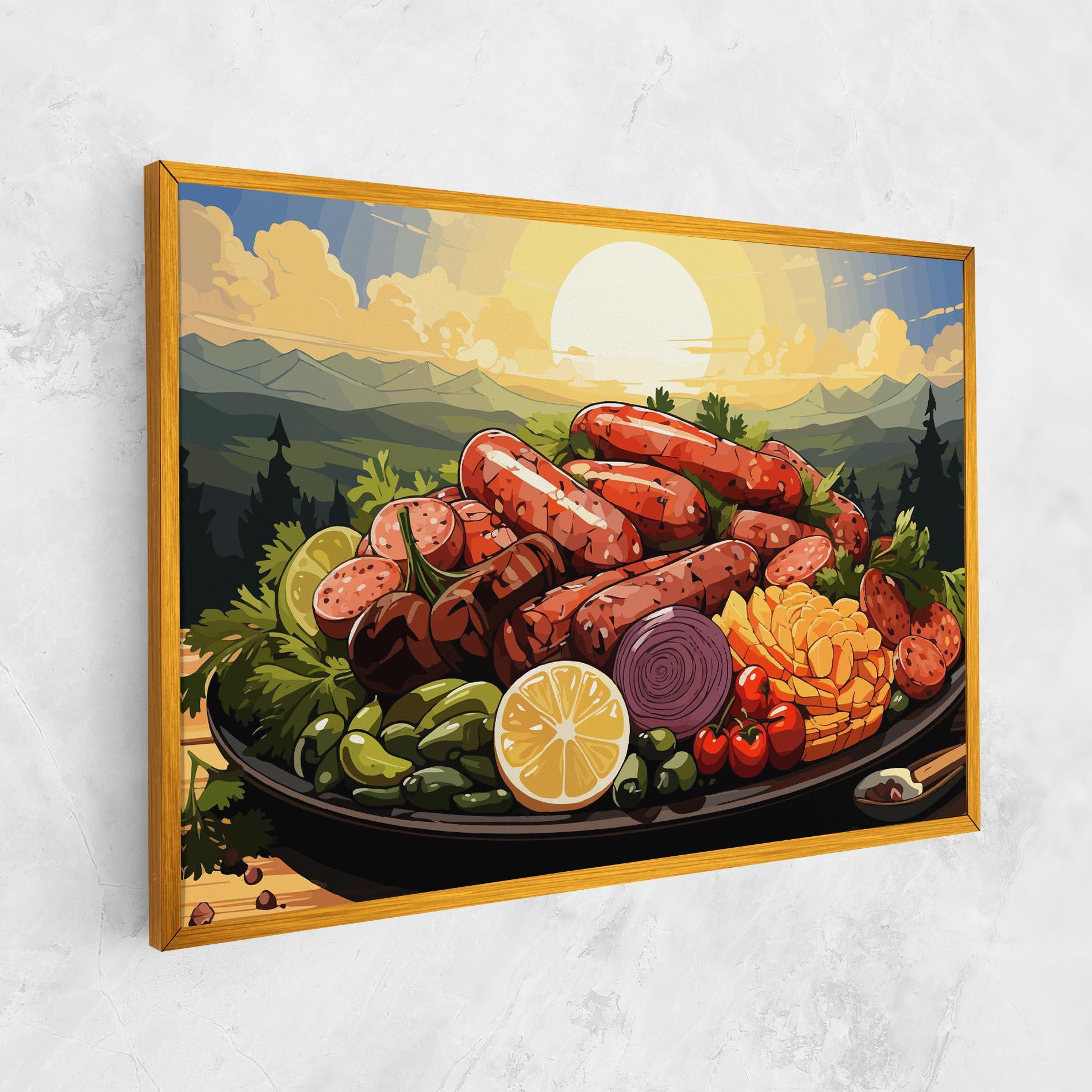 Tablou Canvas Sunset Sousages mockup 1
