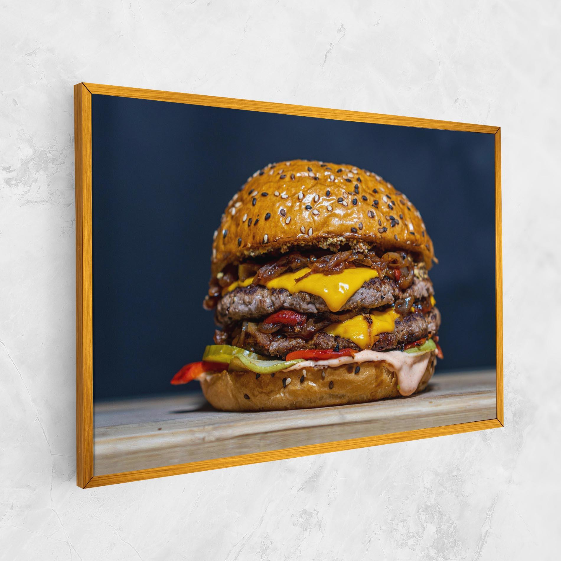 Tablou Canvas Tasty Hamburger mockup 1