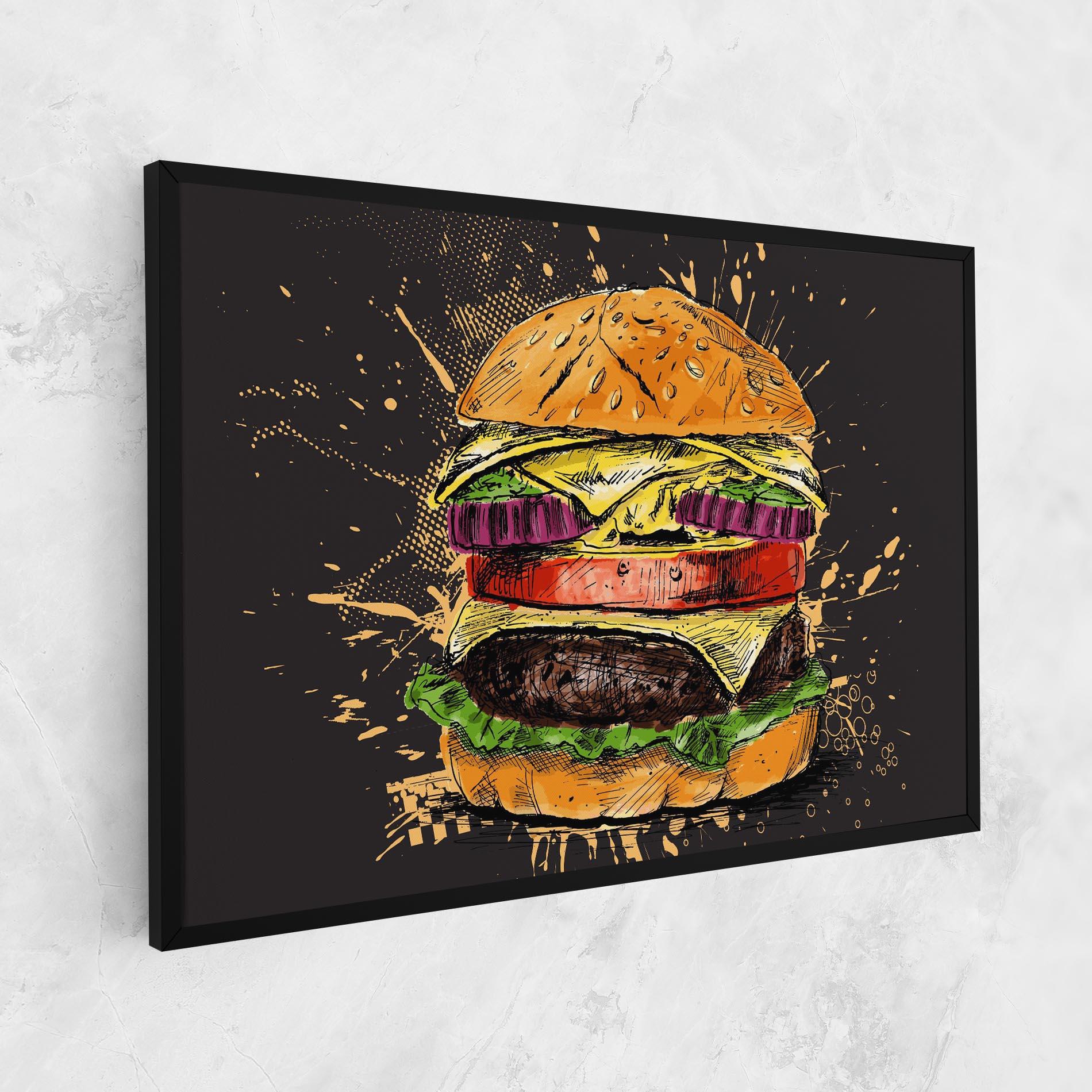 Tablou Canvas Burger Drawing mockup 1