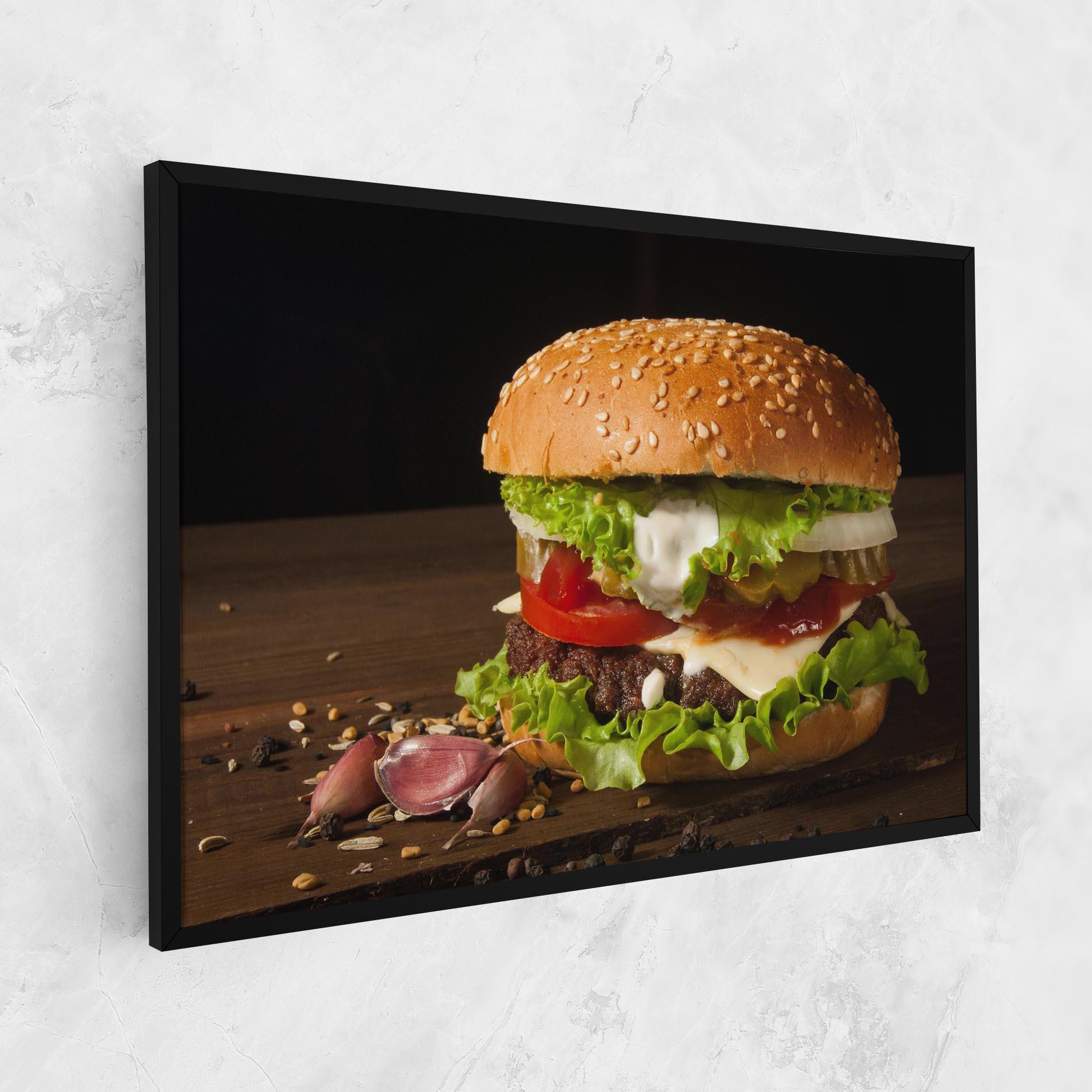 Tablou Canvas Delicious Hamburger mockup 1