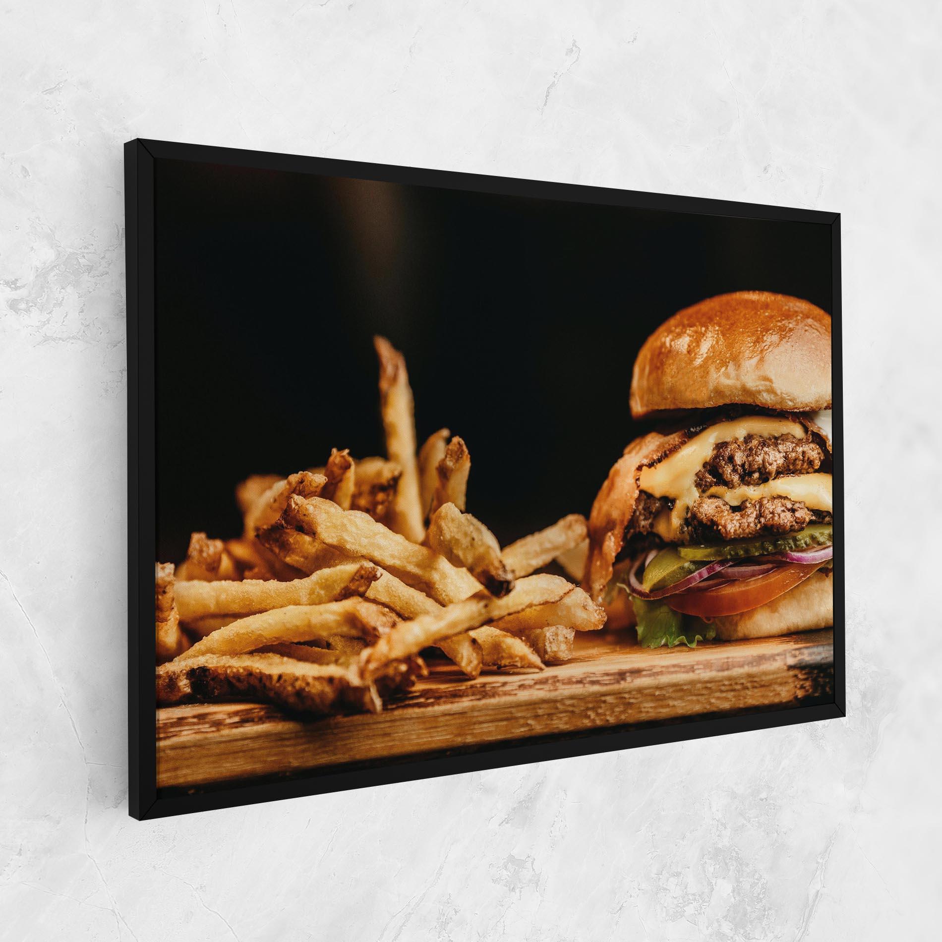 Tablou Canvas Hamburger With Fries mockup 1