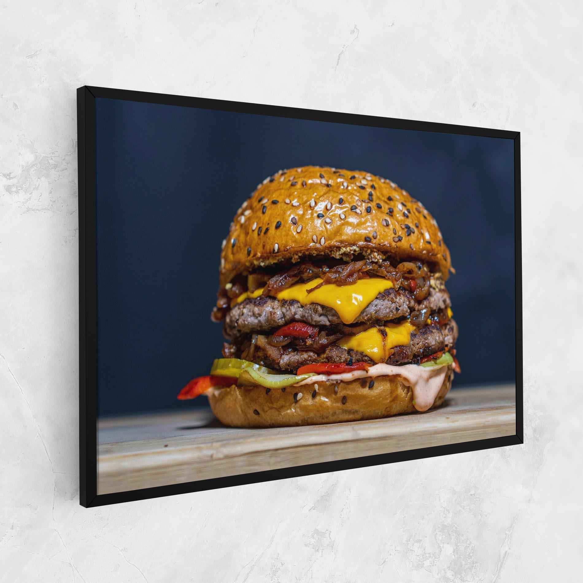 Tablou Canvas Tasty Hamburger mockup 1