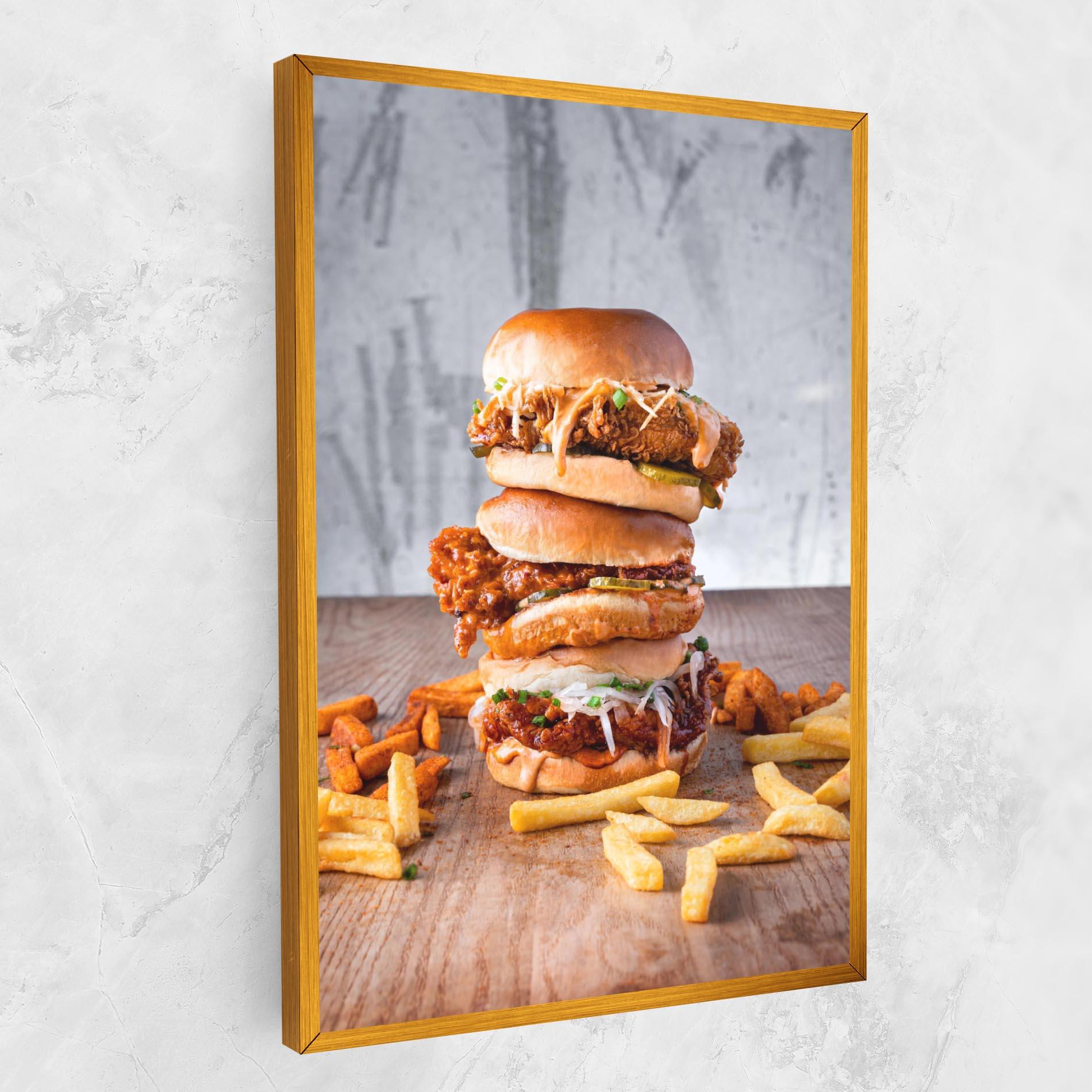 Tablou Canvas Triple Hamburger mockup 1