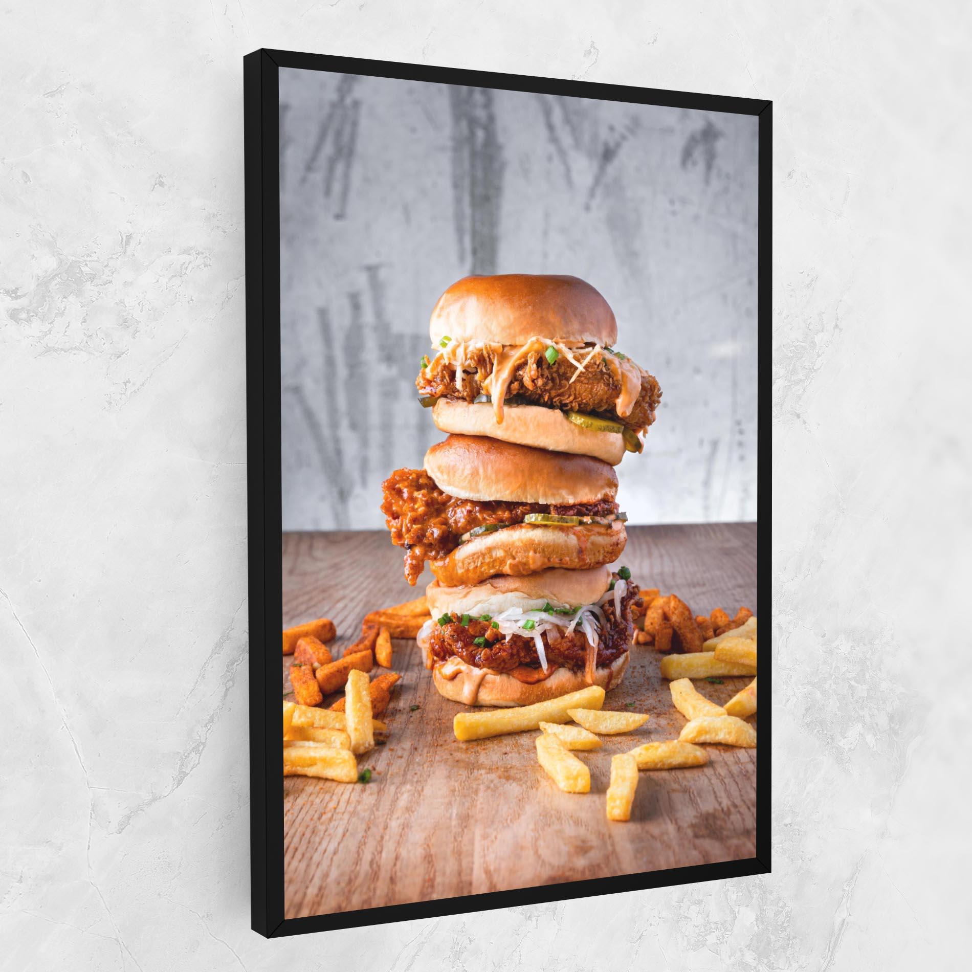 Tablou Canvas Triple Hamburger mockup 1