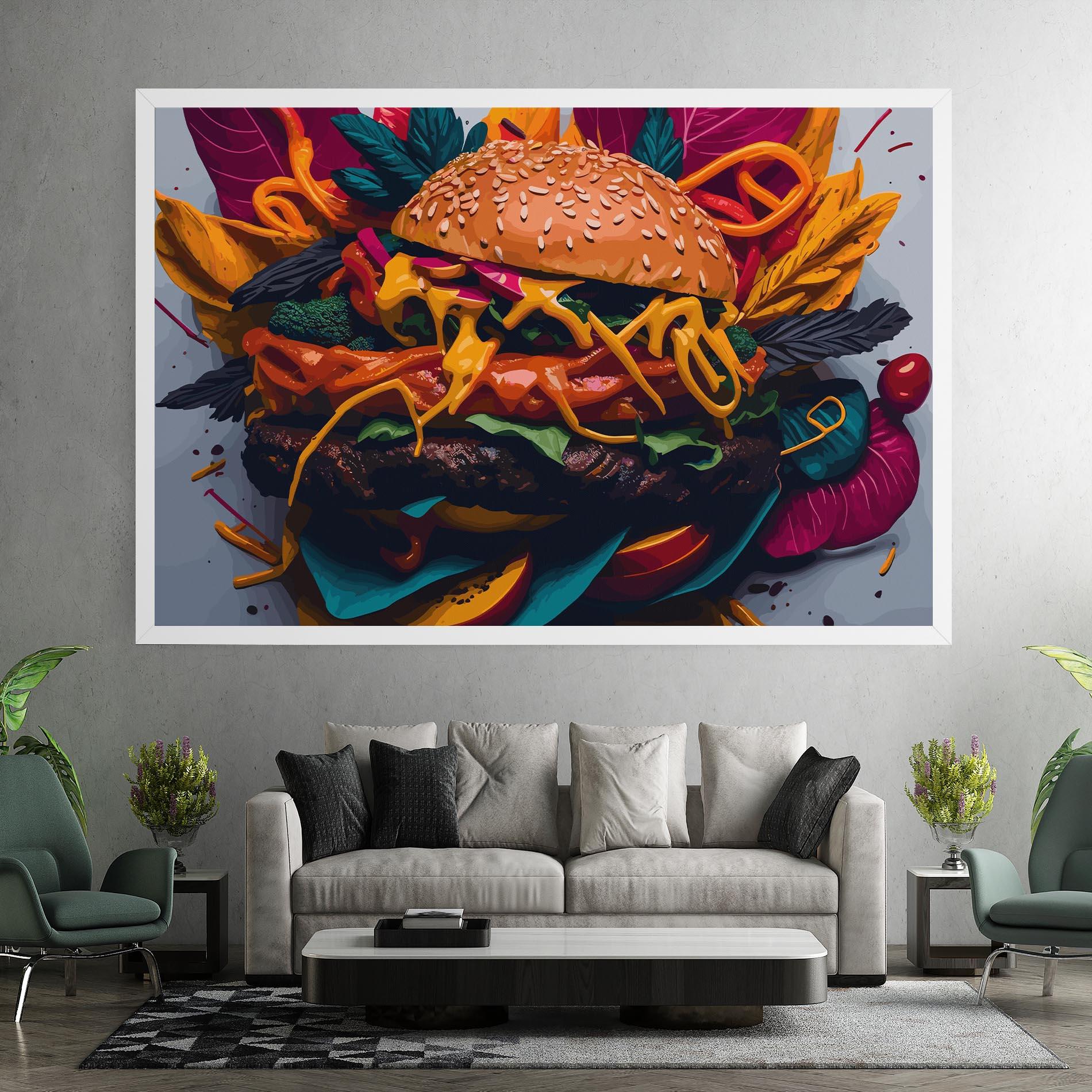 Tablou Canvas Burger Mustard mockup 7