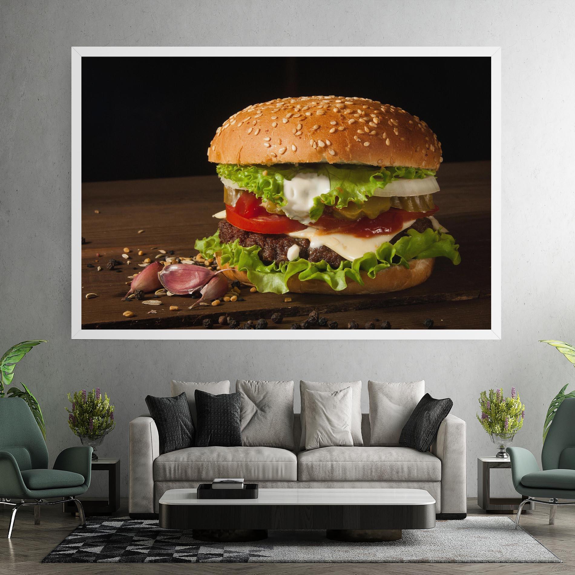 Tablou Canvas Delicious Hamburger mockup 7