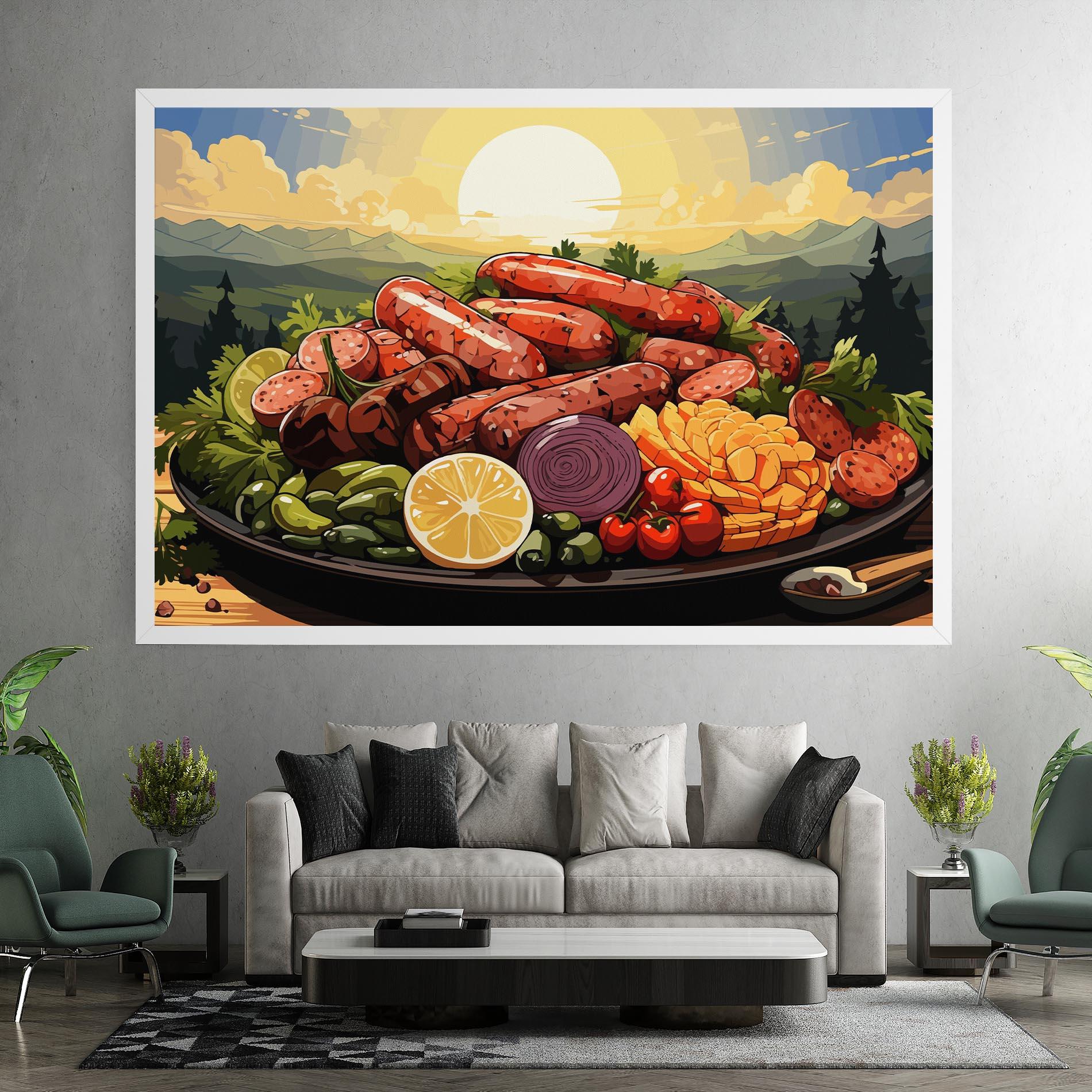 Tablou Canvas Sunset Sousages mockup 7