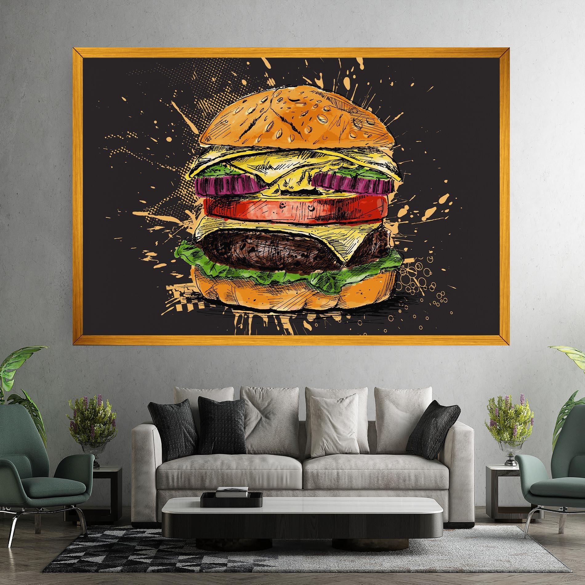 Tablou Canvas Burger Drawing mockup 7