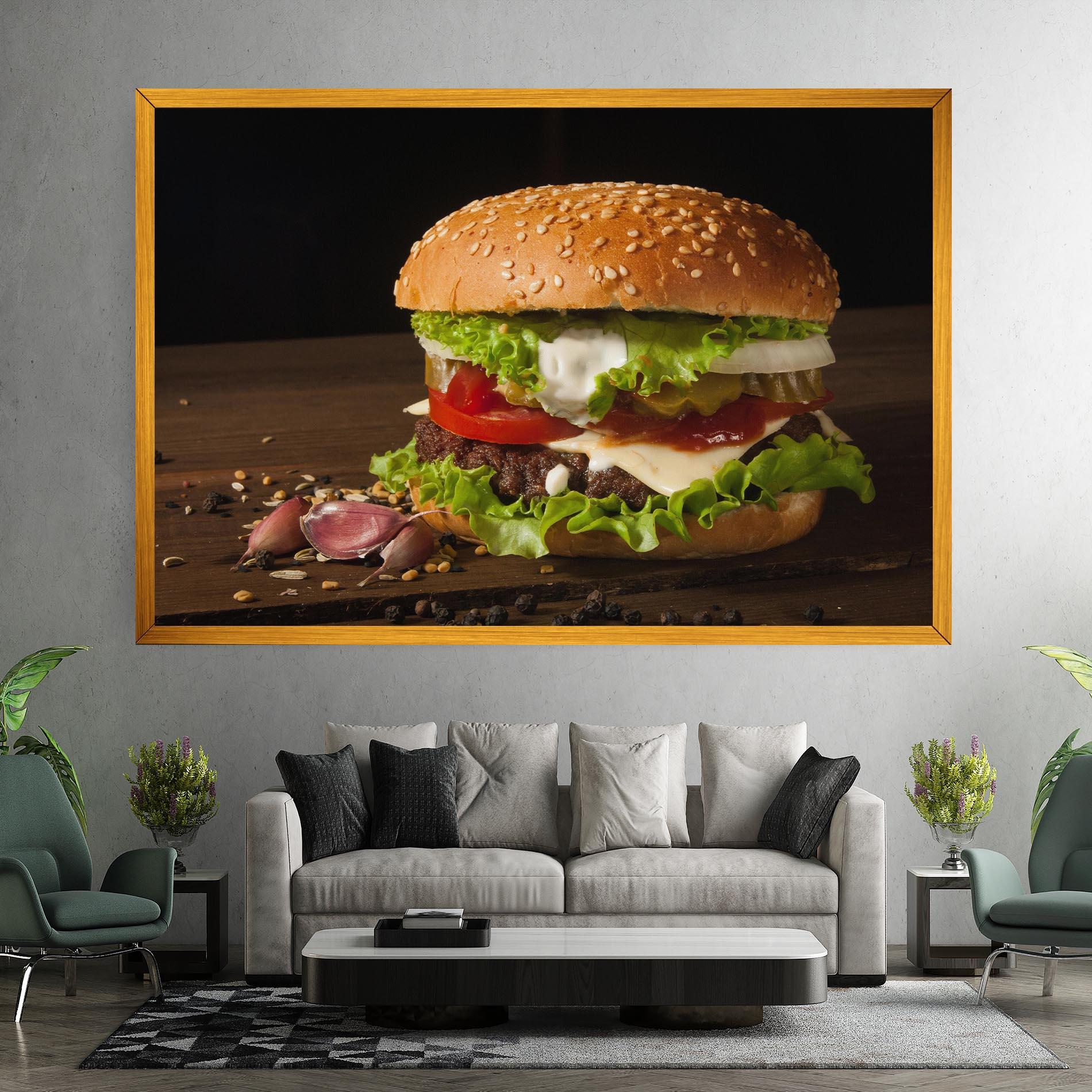 Tablou Canvas Delicious Hamburger mockup 7