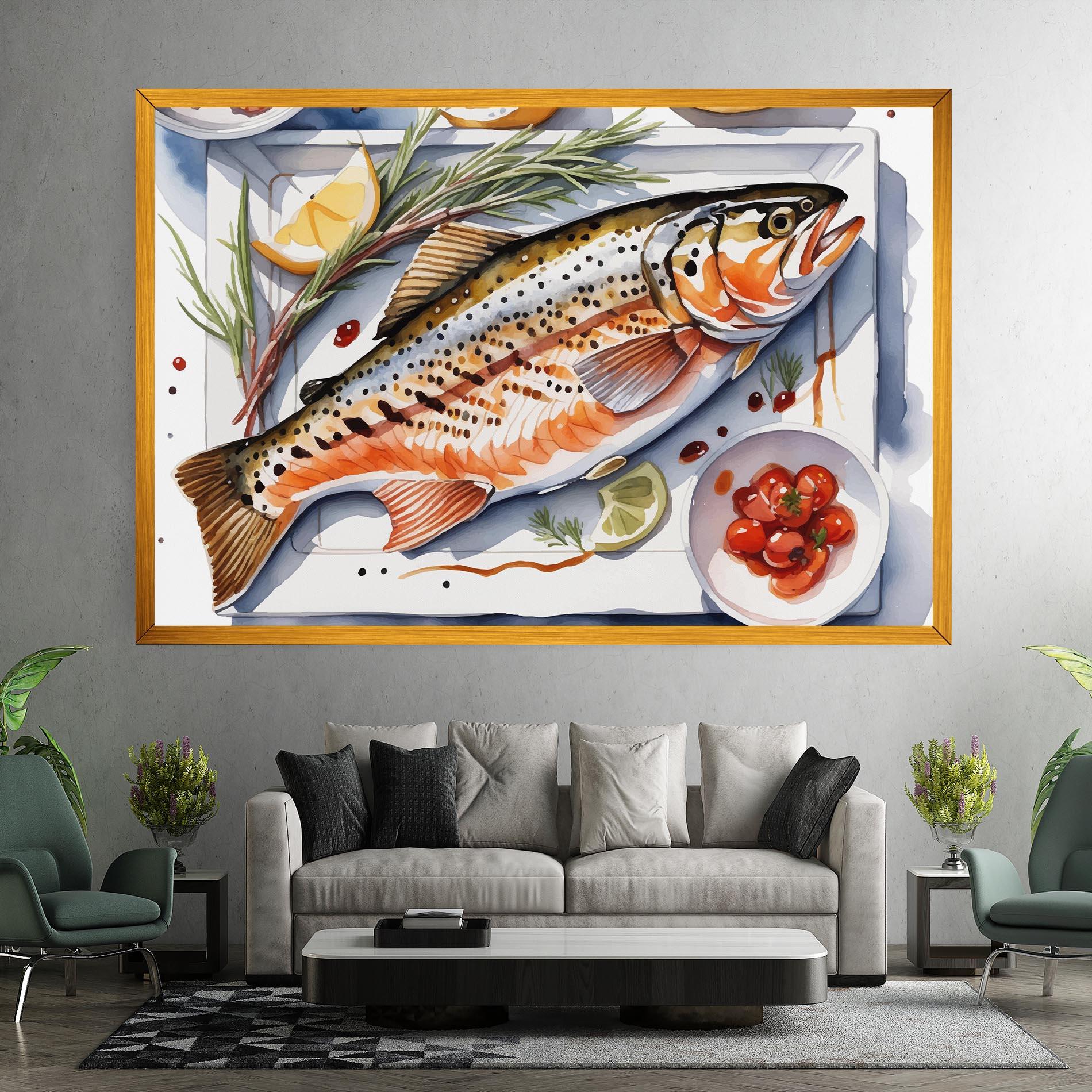 Tablou Canvas Grilled Trout mockup 7