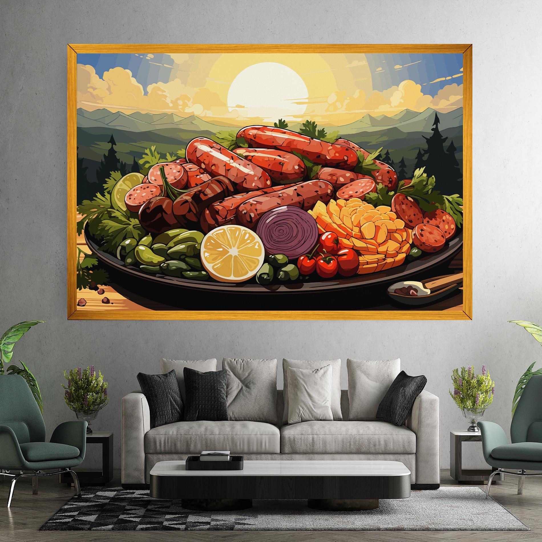 Tablou Canvas Sunset Sousages mockup 7