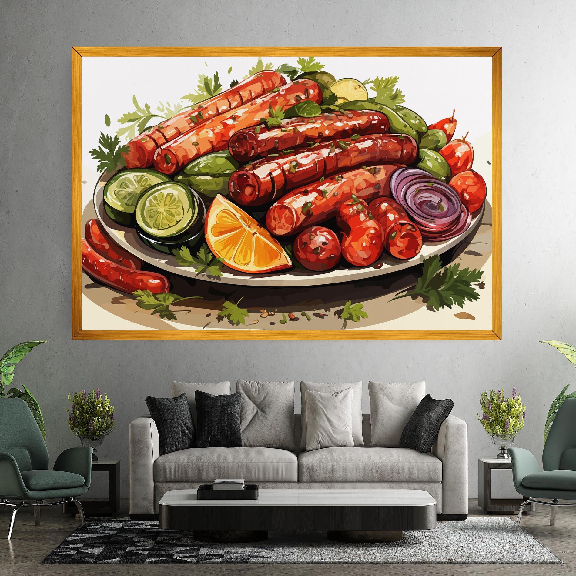 Tablou Canvas Tasty Sousages mockup 7