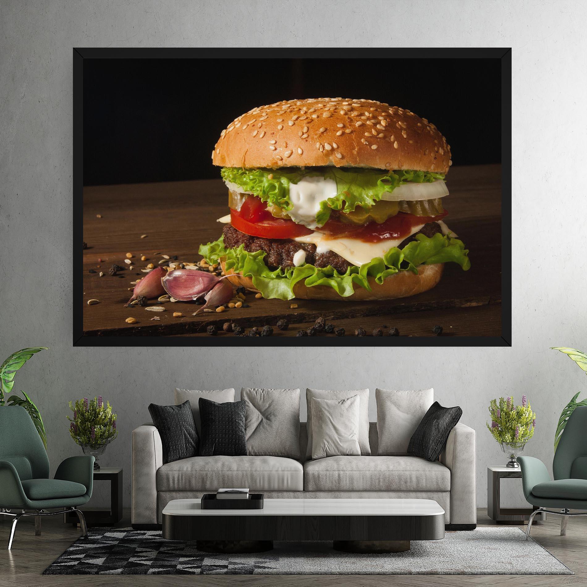 Tablou Canvas Delicious Hamburger mockup 7