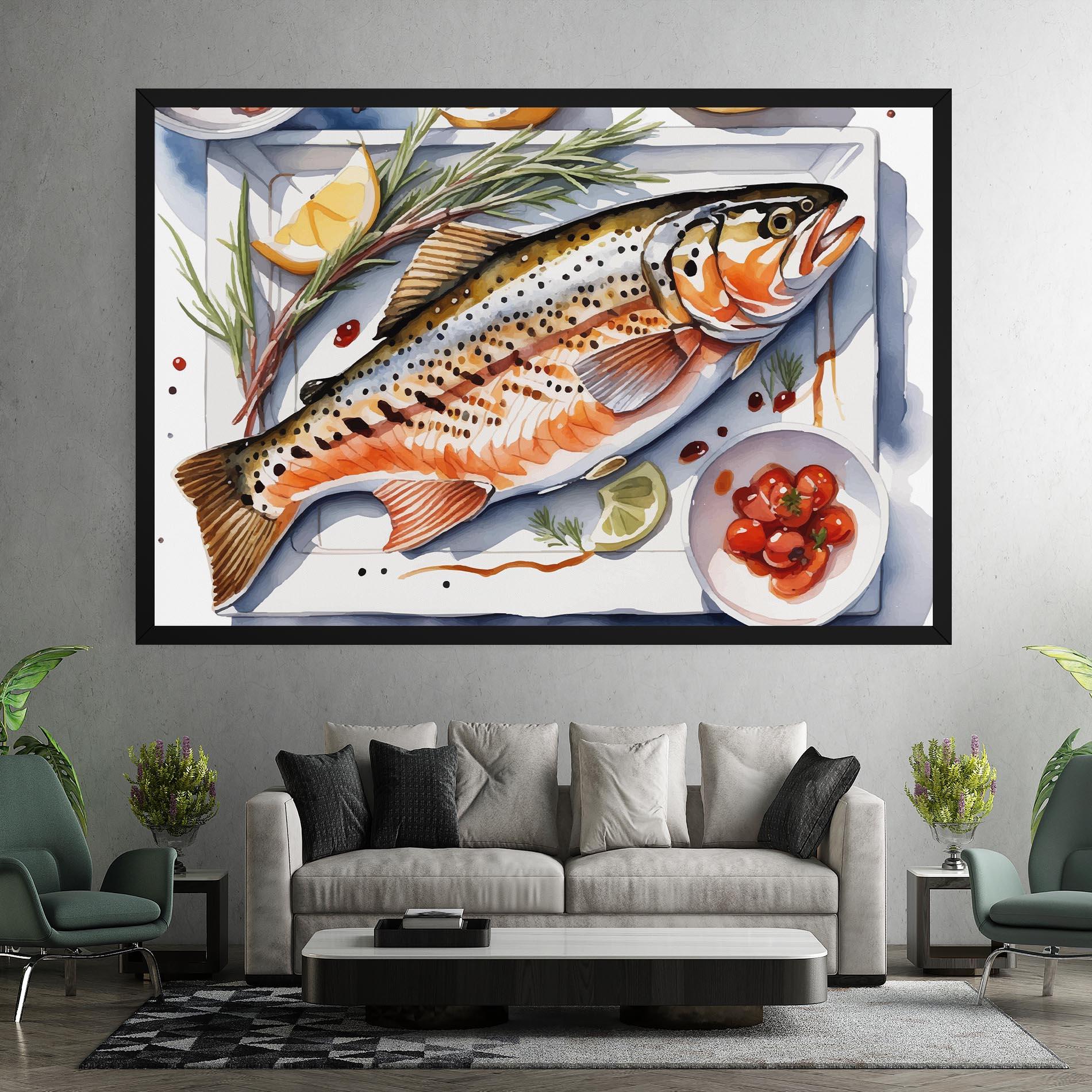 Tablou Canvas Grilled Trout mockup 7