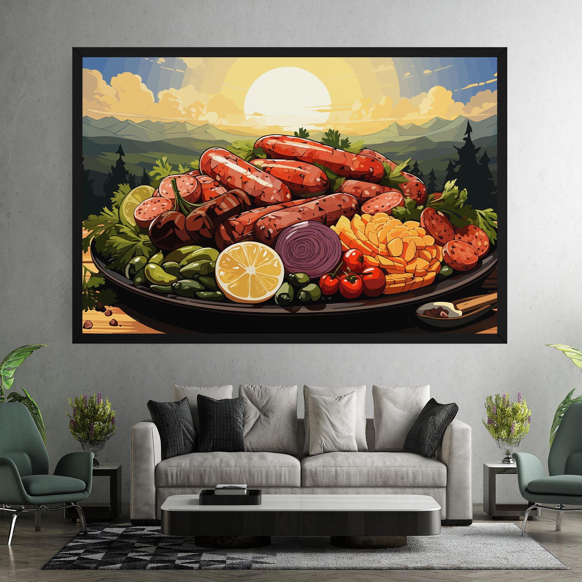 Tablou Canvas Sunset Sousages mockup 7