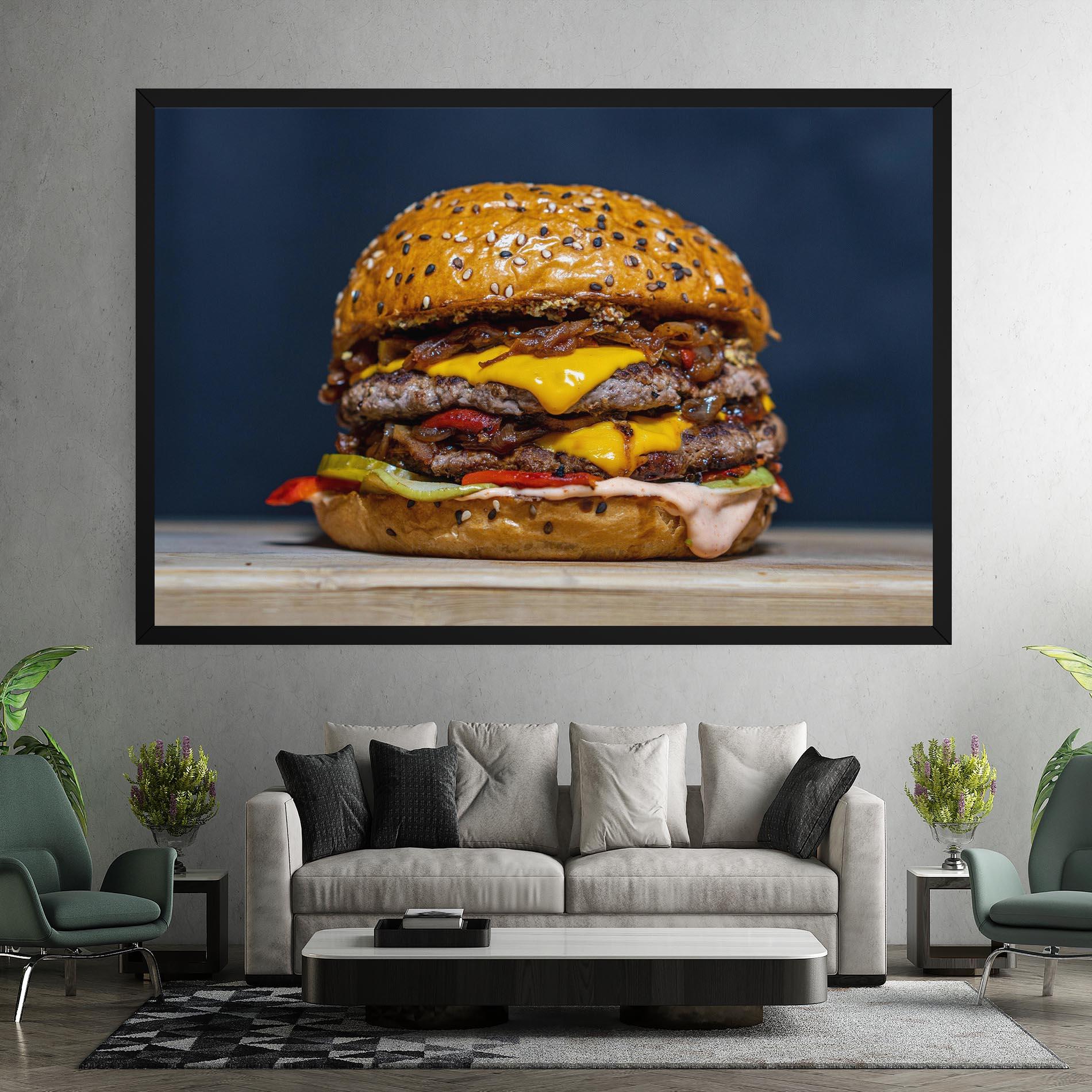 Tablou Canvas Tasty Hamburger mockup 7
