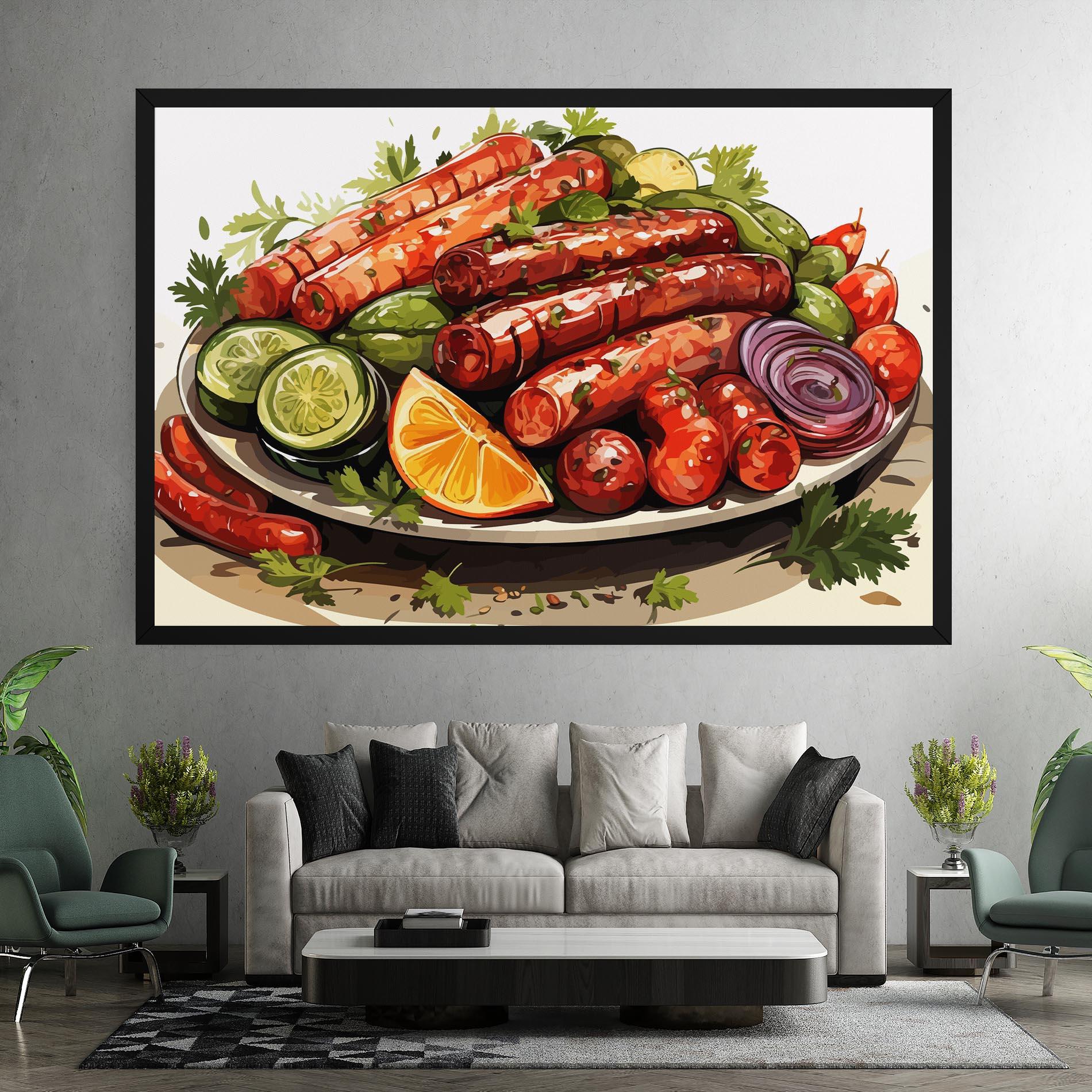 Tablou Canvas Tasty Sousages mockup 7