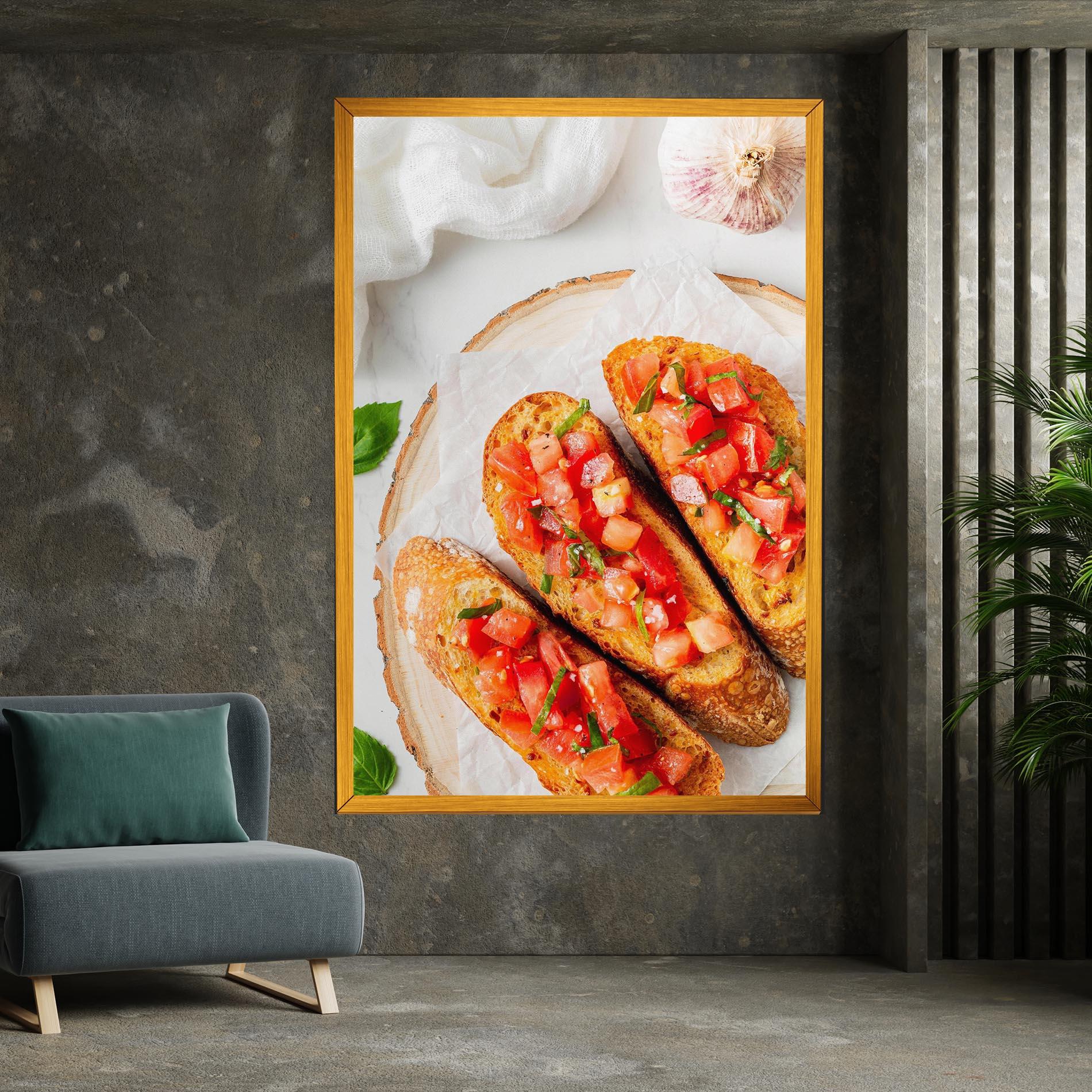 Tablou Canvas Tomatoes On Bread mockup 7