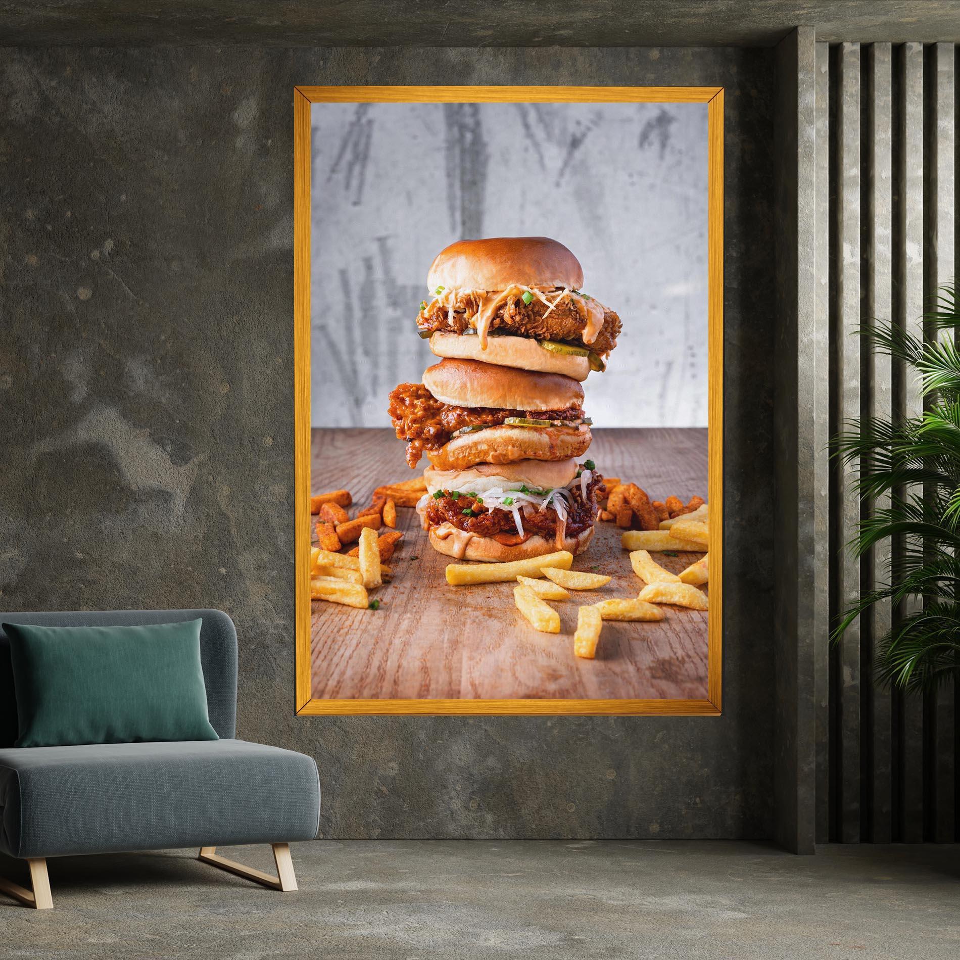 Tablou Canvas Triple Hamburger mockup 7