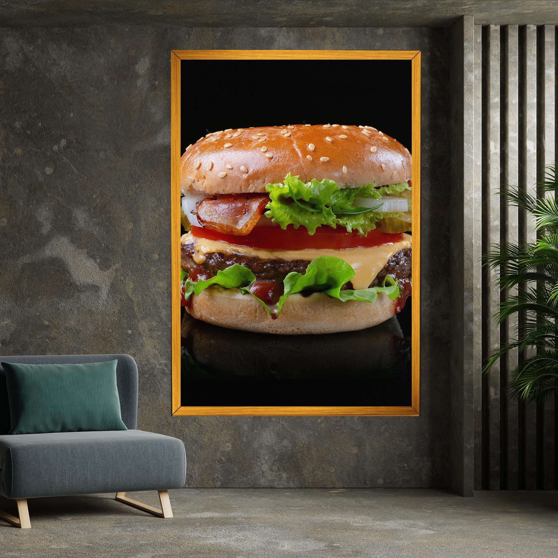 Tablou Canvas Yumm Hamburger mockup 7