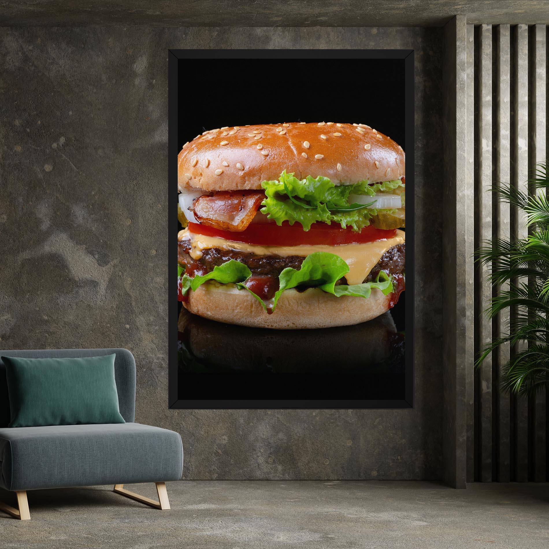 Tablou Canvas Yumm Hamburger mockup 7