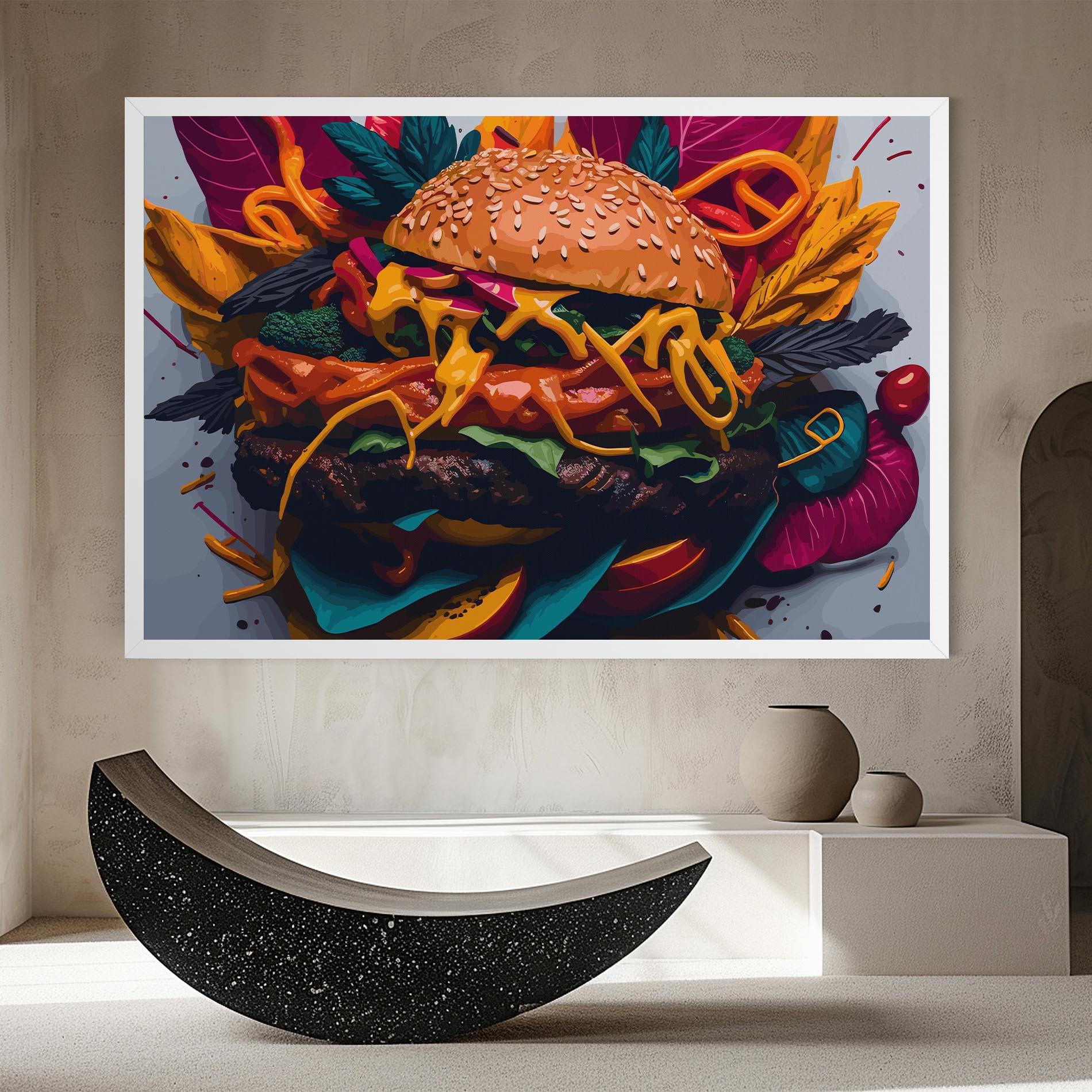 Tablou Canvas Burger Mustard mockup 8