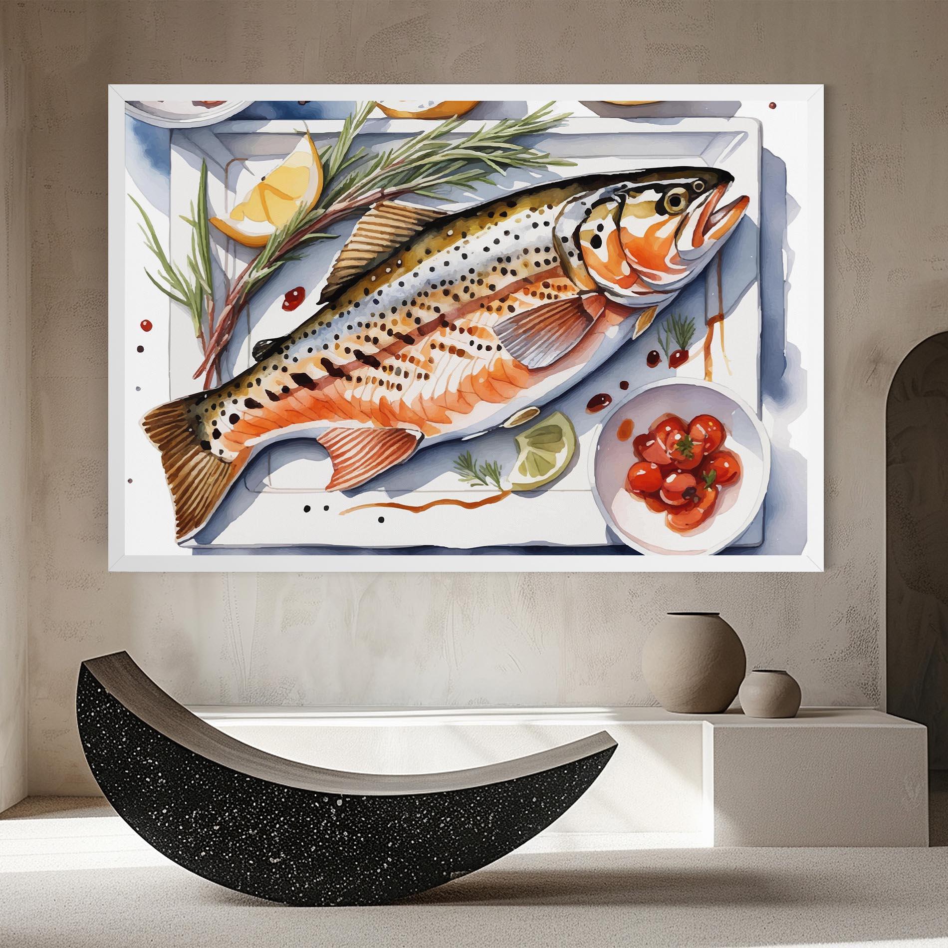 Tablou Canvas Grilled Trout mockup 8