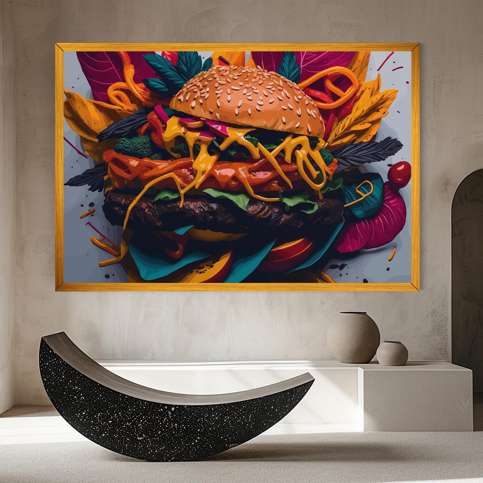 Tablou Canvas Burger Mustard mockup 8